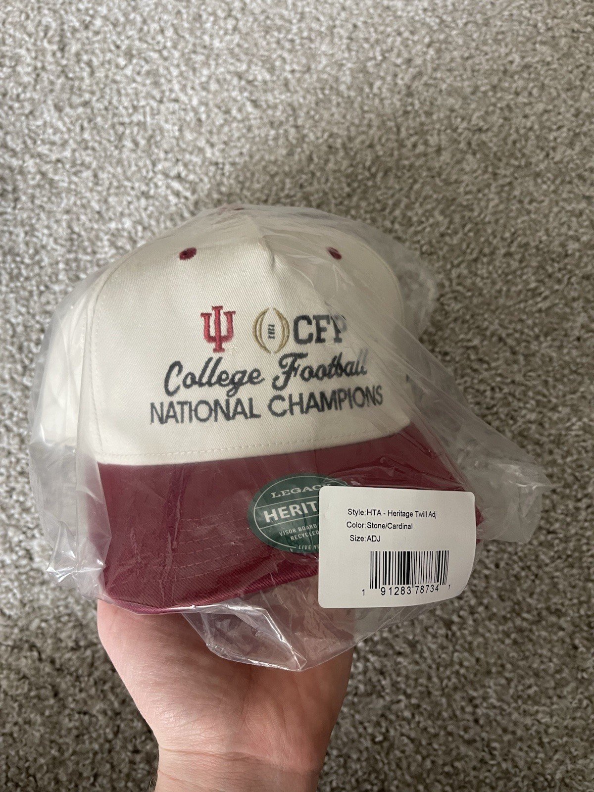 Indiana Hoosiers College Football Playoff 2025 National Champions Stack Logo Hat