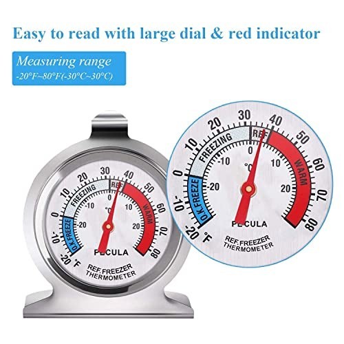 2-Pack Refrigerator Thermometers – Large Dial for Fridge & Freezer
