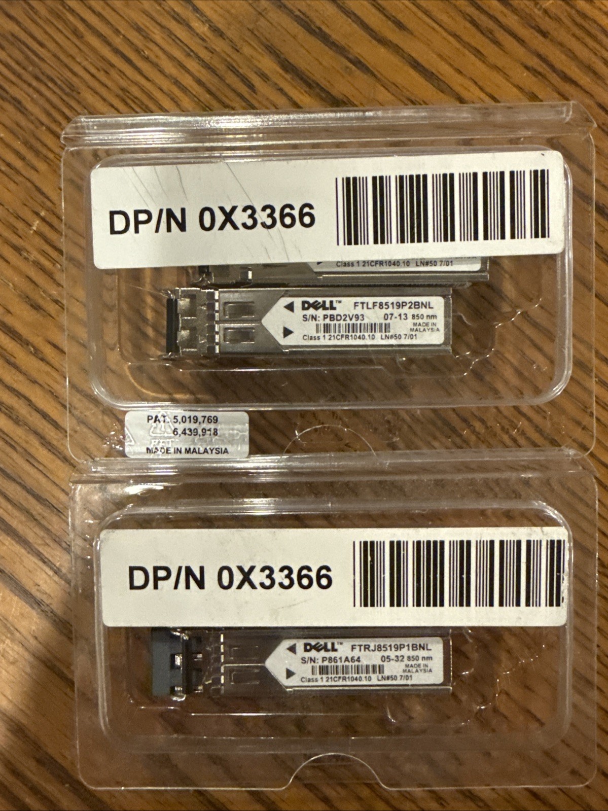 Dell FTRJ8519P1BNL 2GB SFF Fibre Channel Transceiver 850nm Lot Of 4