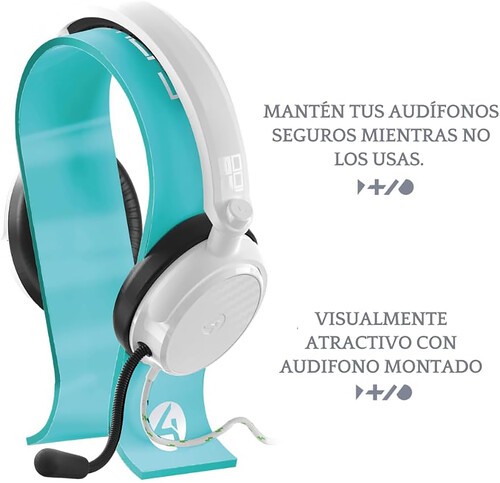 PC Accessory: 4Gamers Panther Headset Stand - Aqua: Compatible with PC, PS5, Xbo