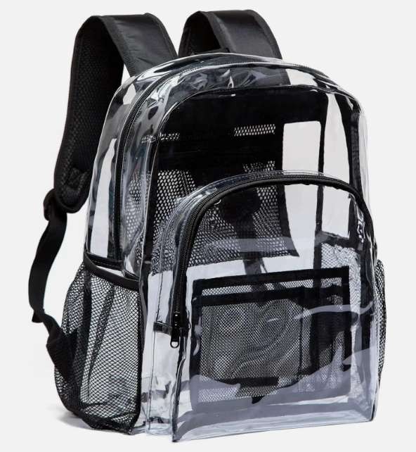 Large Heavyduty Clear Backpack Transparent Pvc School Stadium Book See Through