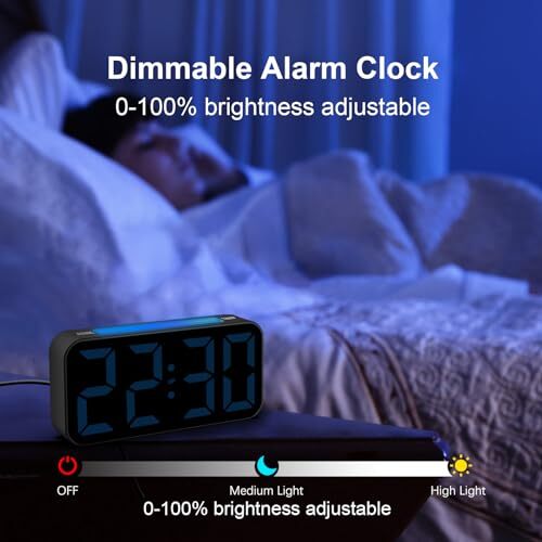 Loud Alarm Clocks for Bedrooms Heavy Sleepers, Digital Clock with Night Rgb