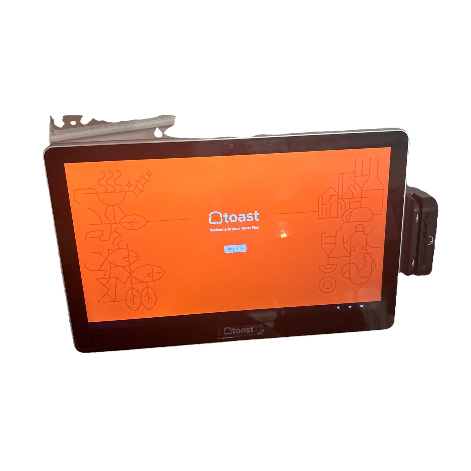 Toast Flex TT200 POS System Single Display w/Stand And Card Reader No Cords