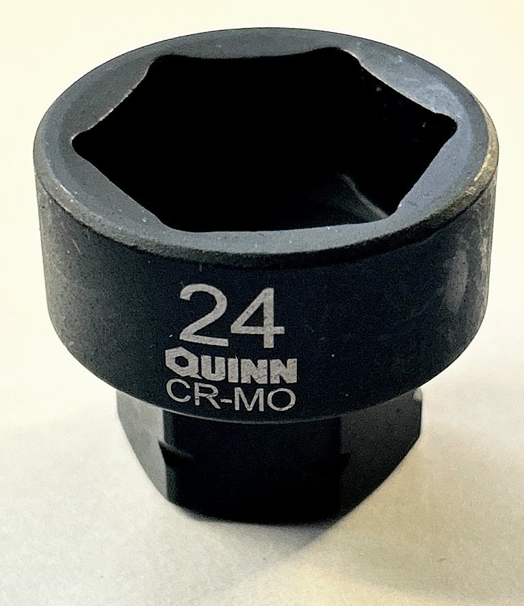 Quinn 24 mm x 1/2"  Dr Low Profile Impact Socket - 6 Point - Free USA Shipping