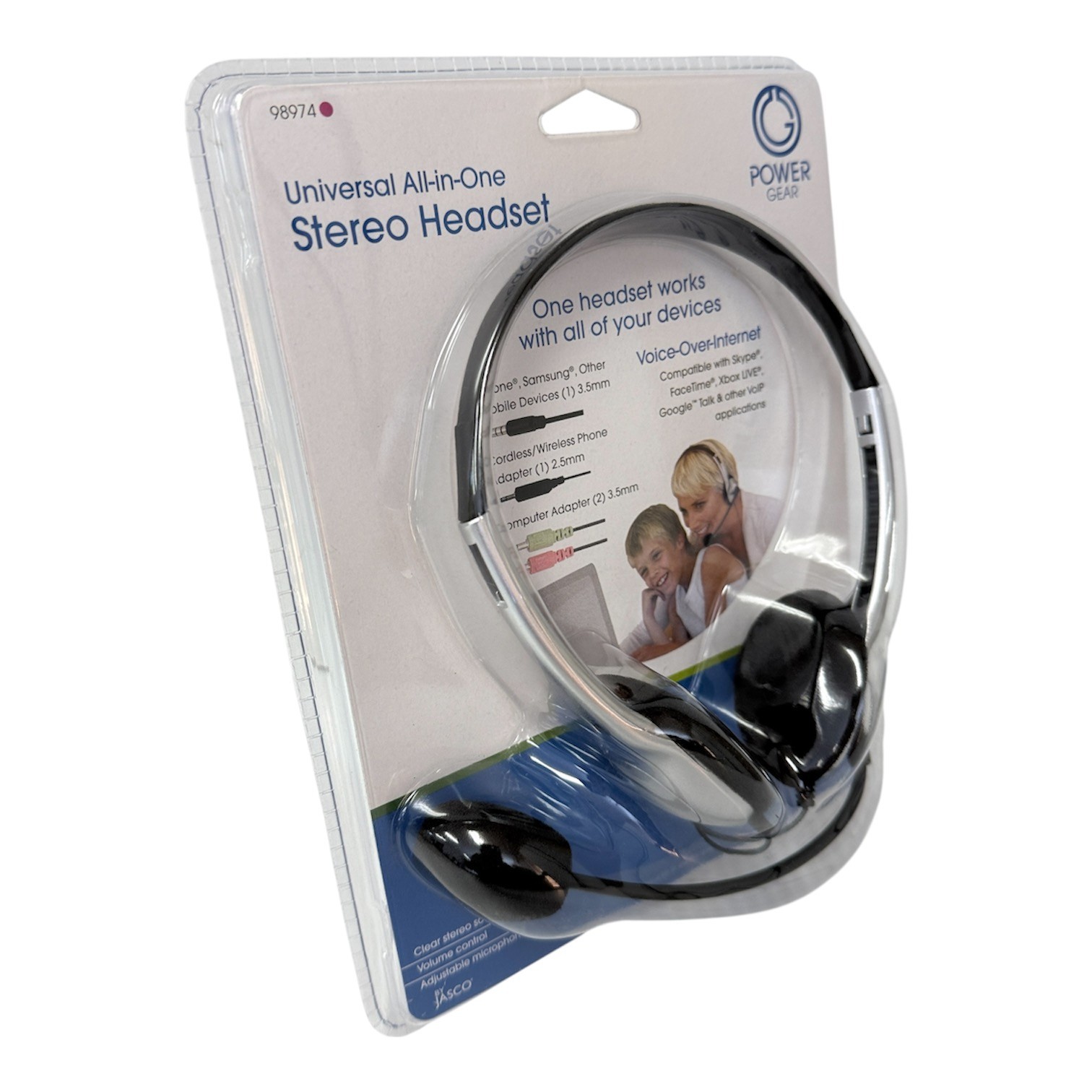 Stereo Headset Power Gear Universal All In One By Jasco For Phone PC New In Pkg