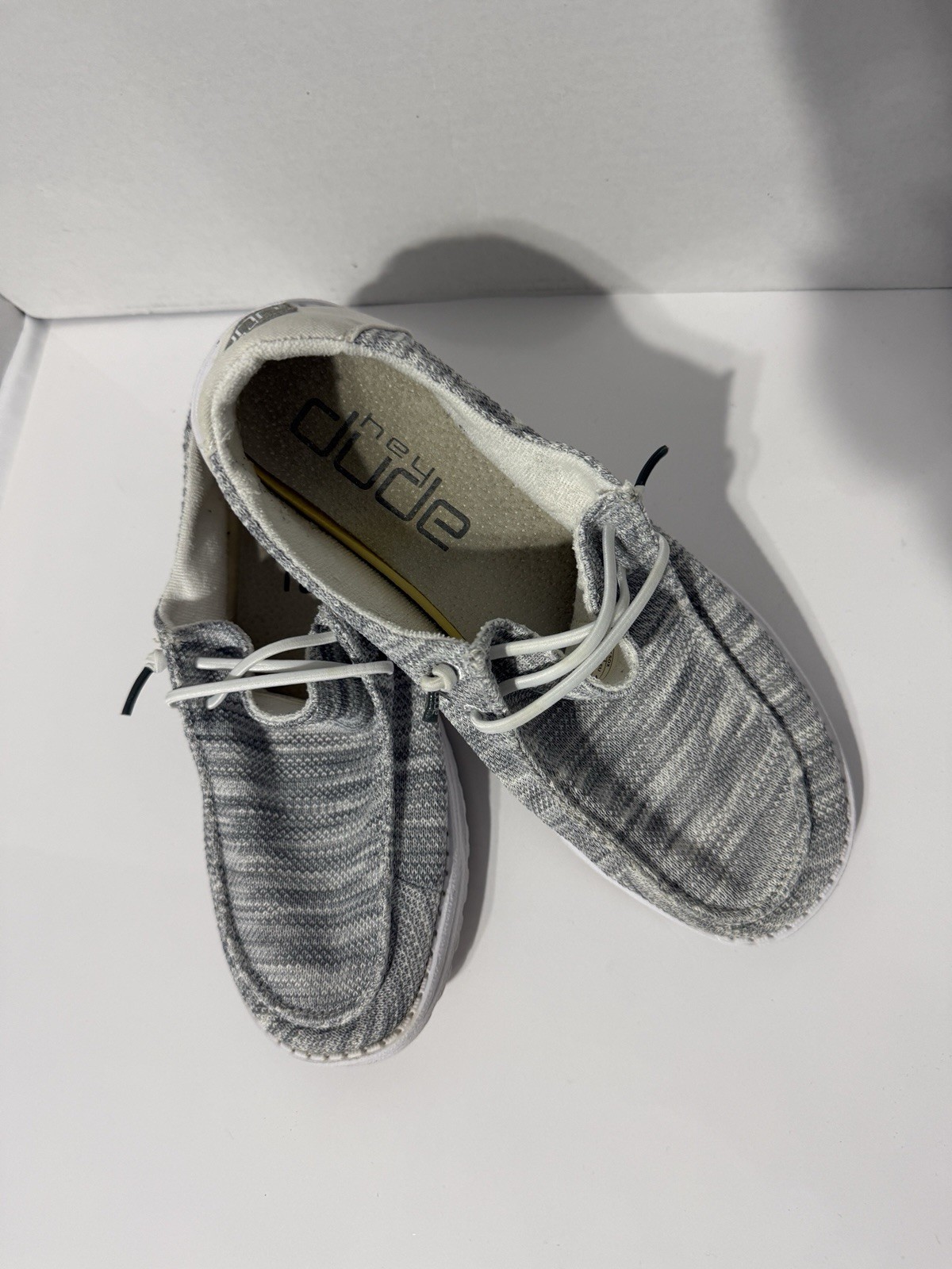 Hey Dude Wendy Sox Glacier Grey Womens Size 9 Slip On Casual Shoes Lightweight