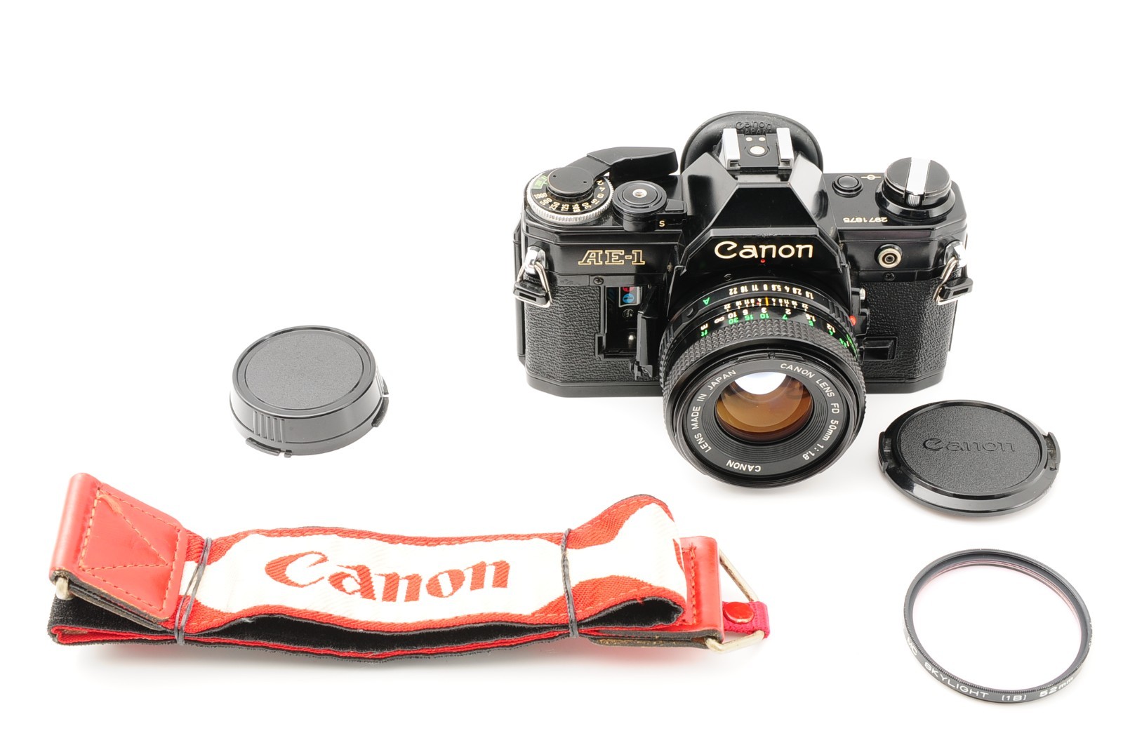 Canon AE-1 SLR 35mm Film Camera NEW FD 50mm F1.8 READ[EXC+4 w/Strap] JAPAN  #259