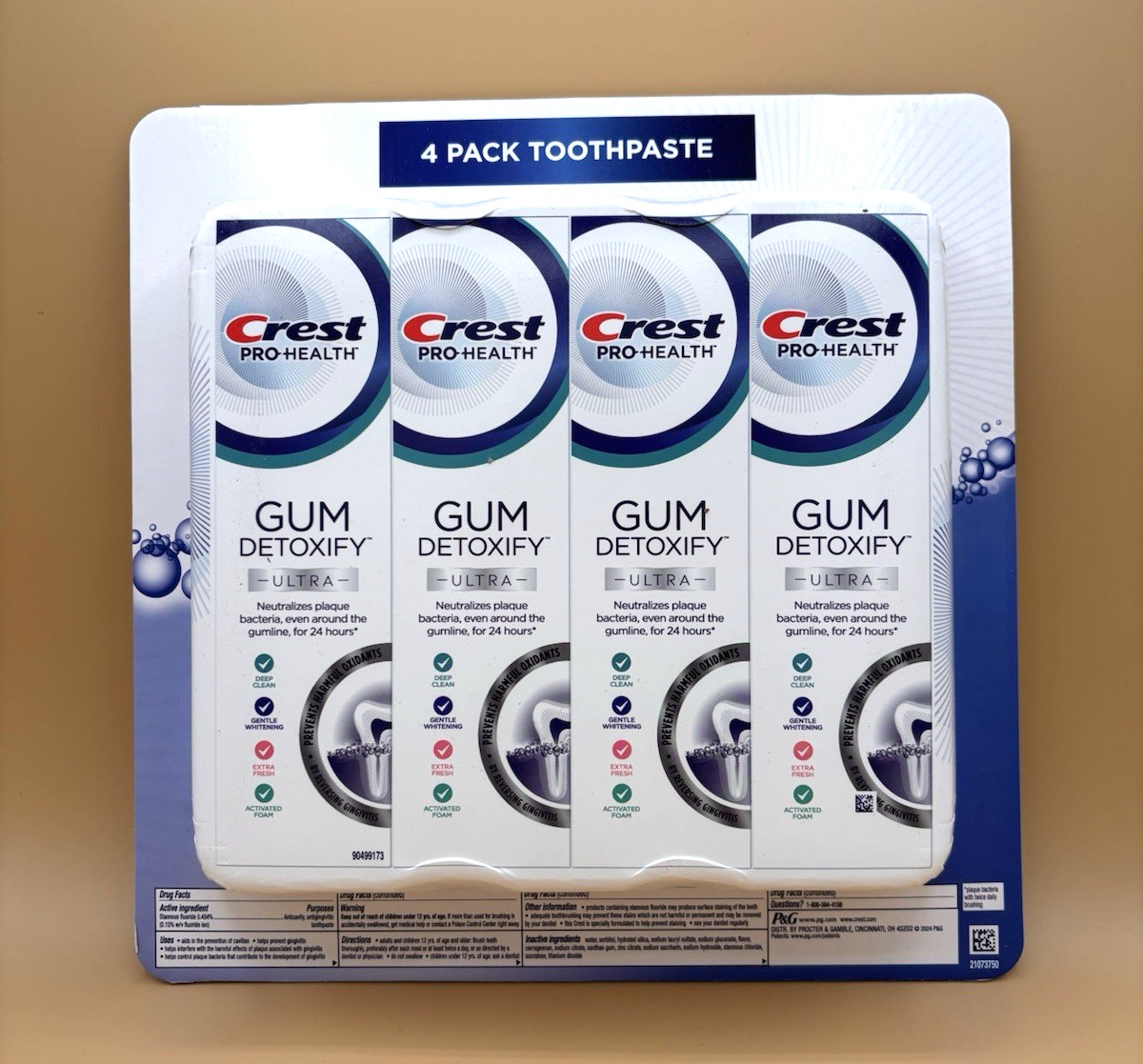 Crest Pro-Health Gum Detoxify Ultra Toothpaste 4 Pack 4.7 Oz Brand New