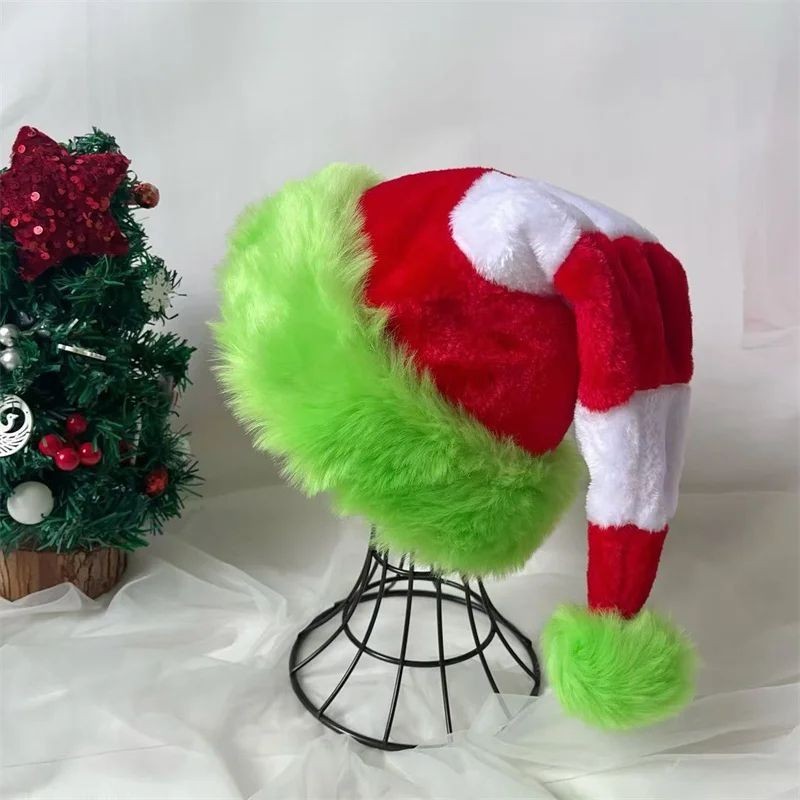 Grinch Santa Hat Christmas Costume Accessory Funny Holiday Xmas Hat Adult Kidss