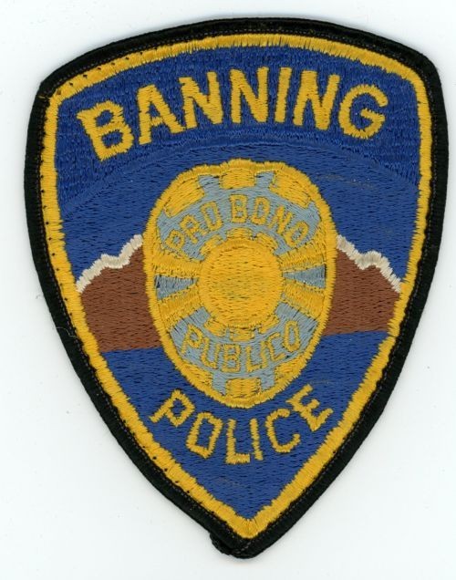 CALIFORNIA CA BANNING POLICE NICE SHOULDER PATCH SHERIFF