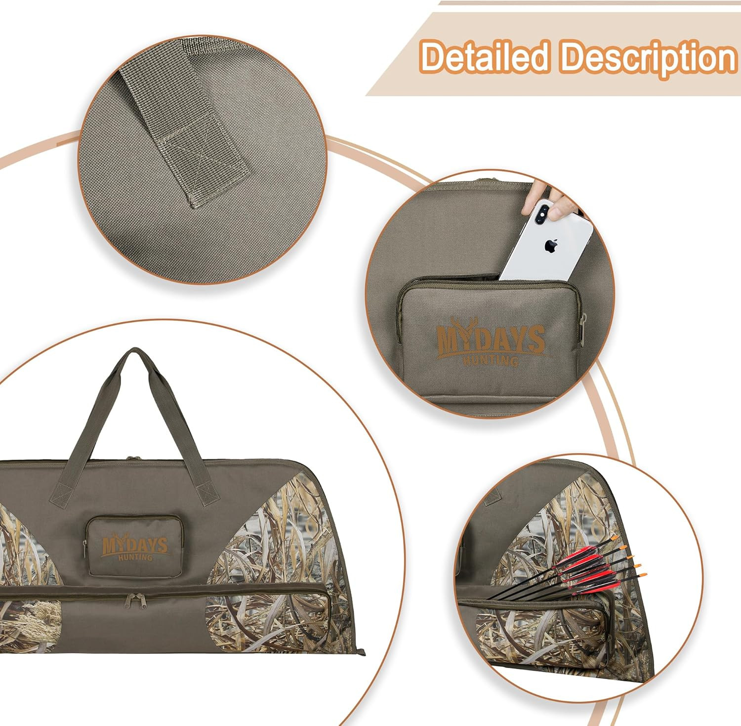 Compound Bow Case,Feigeer Camo Soft Bow Case with Thick Protective Foam Padding