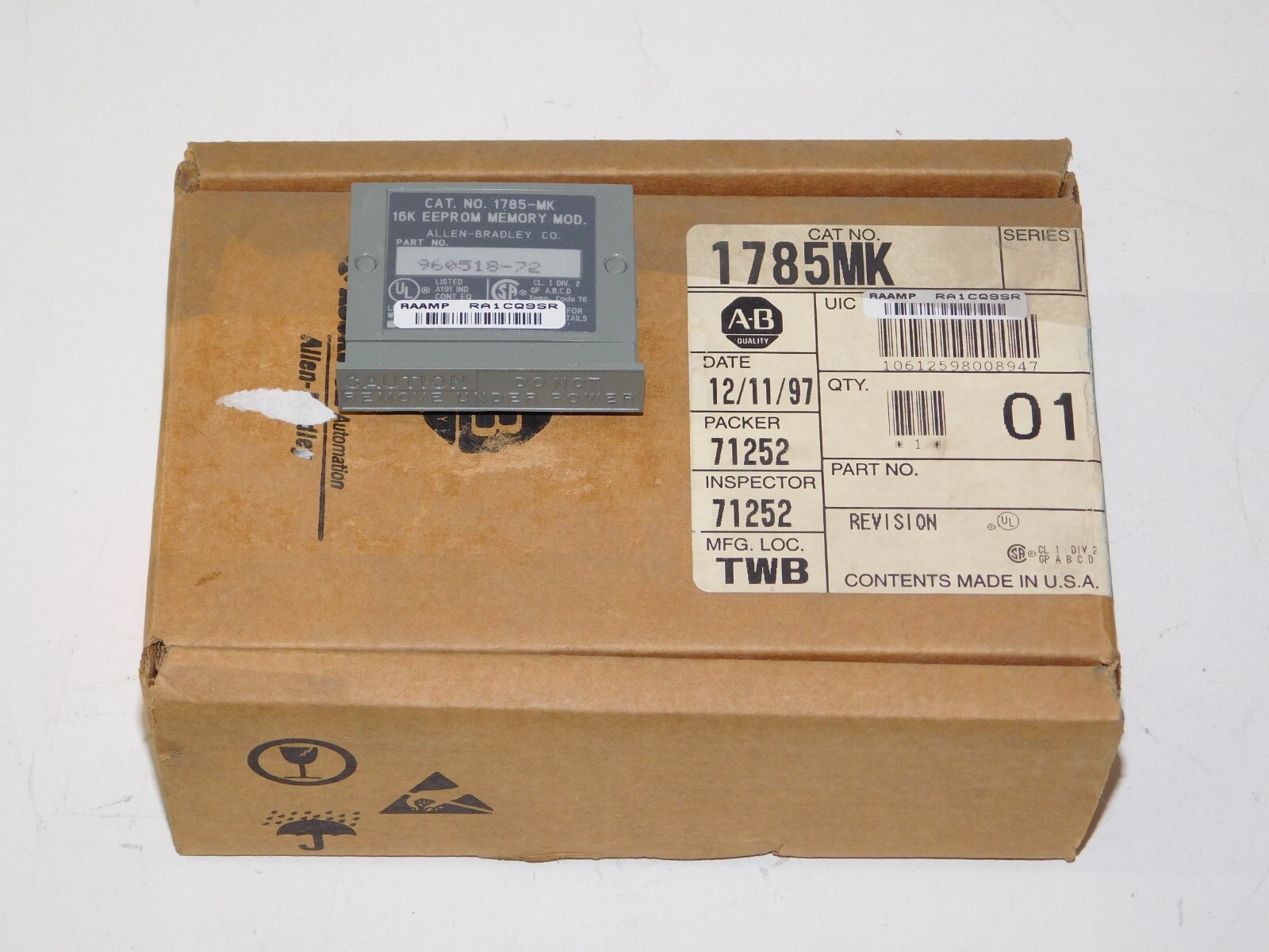 New Allen Bradley 1785-MK 16K EEPROM Memory Module 960518-72 Rockwell Unit USA