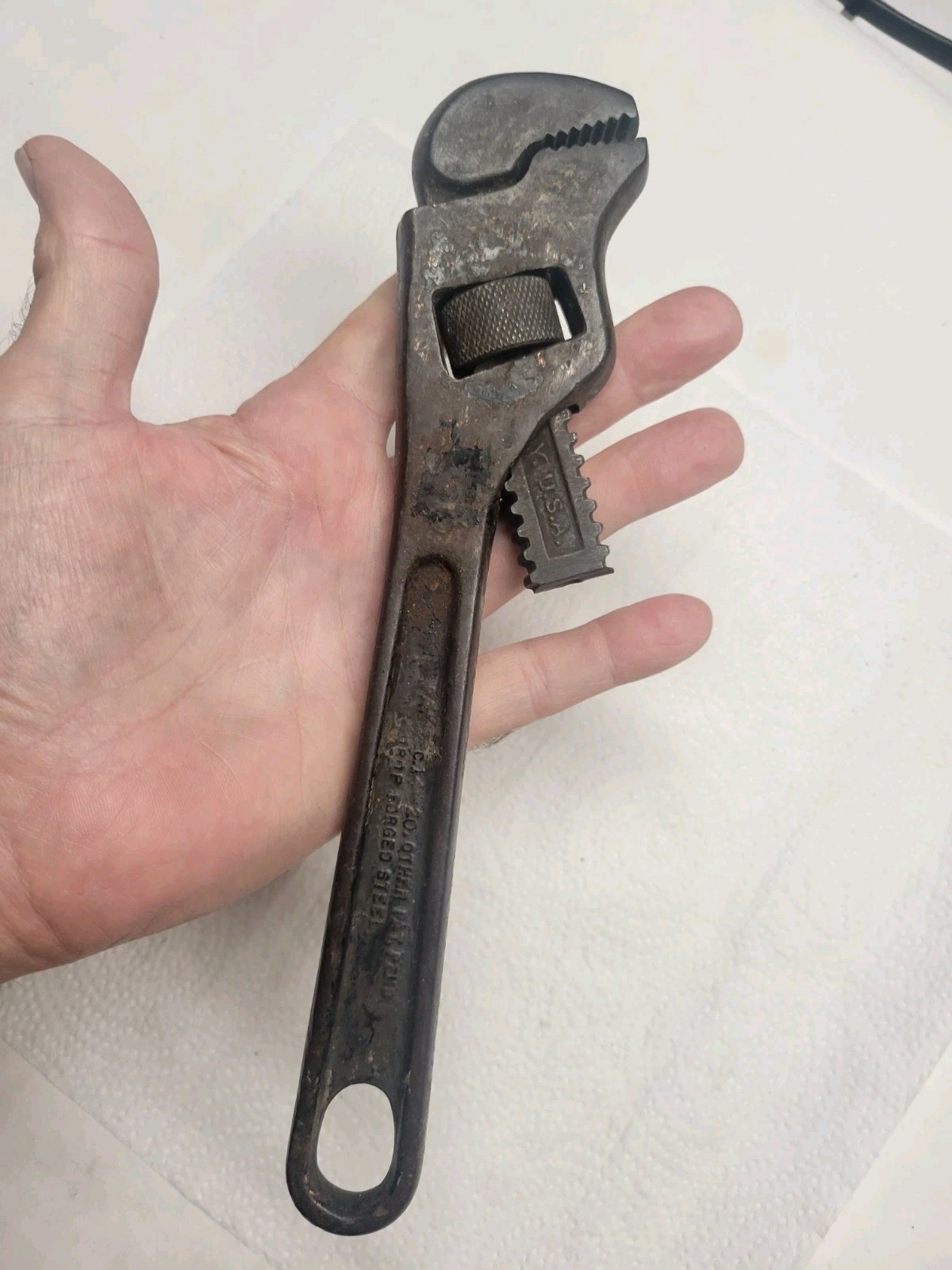Lawson's 10in. Offset pipe wrench, Cleveland, OH For W.Md. RWY Co - USA