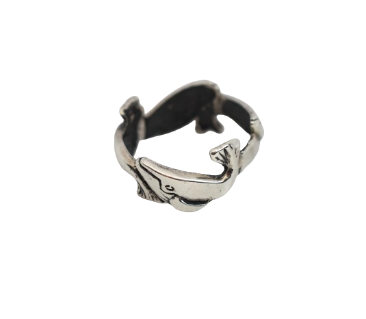 Humpback Whale 925 Sterling Silver Ring Sizes 6.5, 7