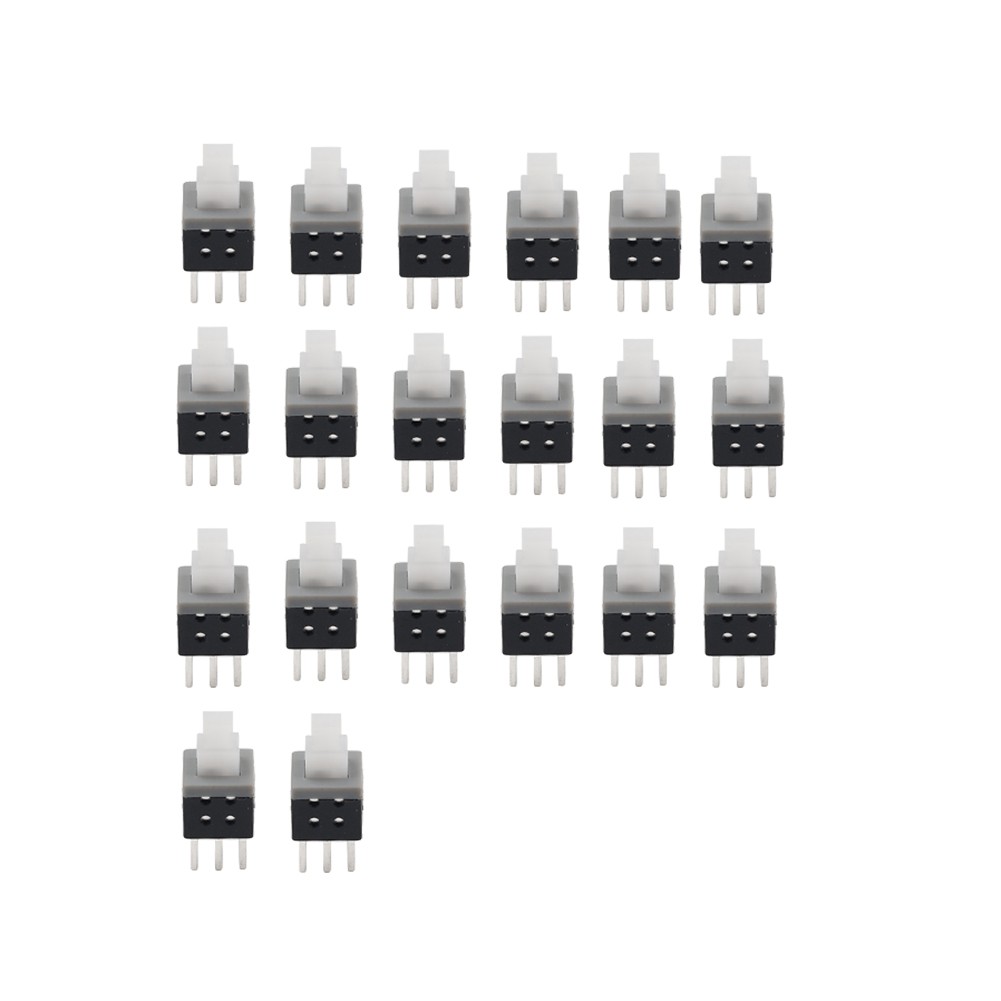 20PCS 5.8x5.8x10mm Tact Tactile Self Lock 6 Pins Push Button Switch Latching