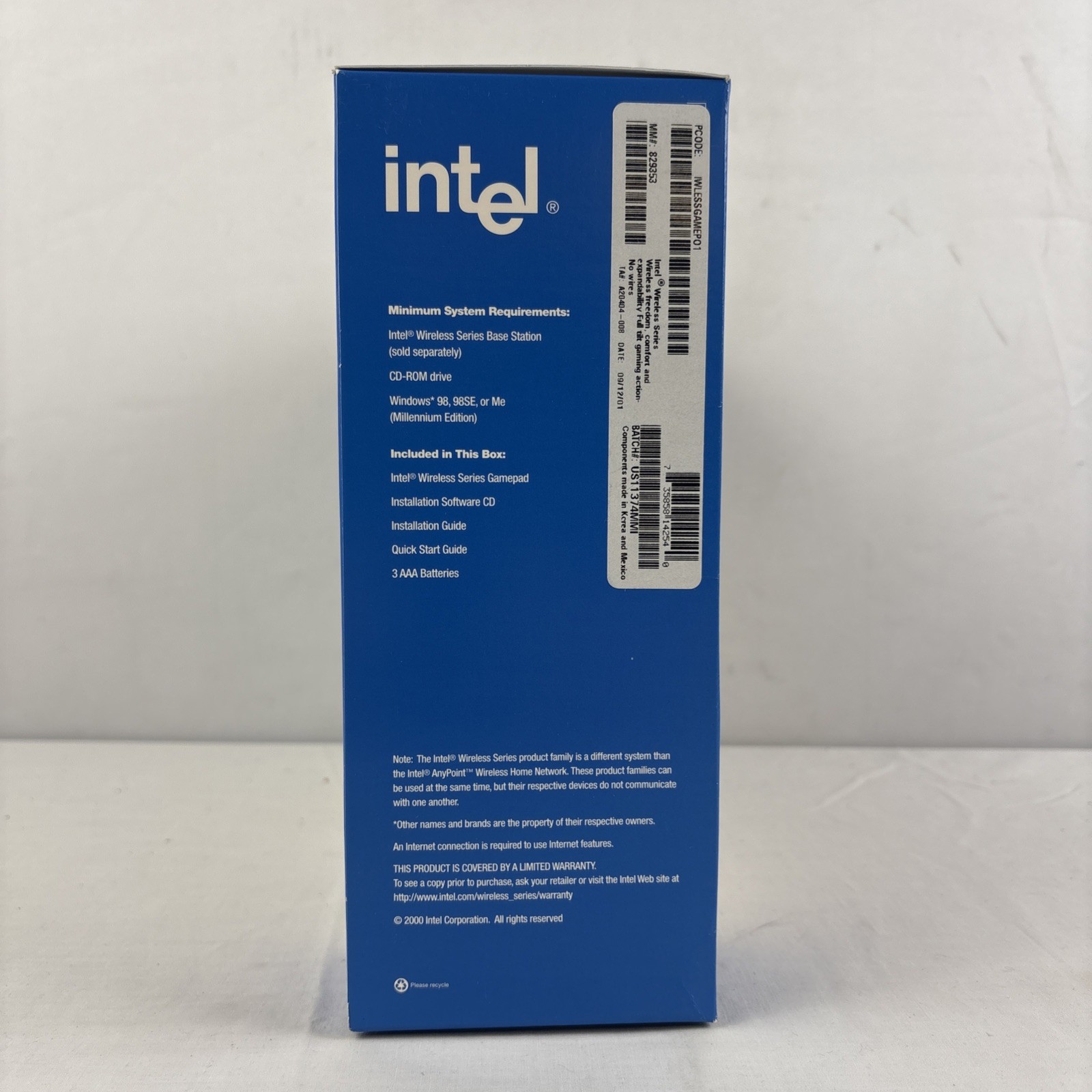 Intel Wireless Series Gamepad Accessory NEW In Box Bigbox PC Windows Vintage