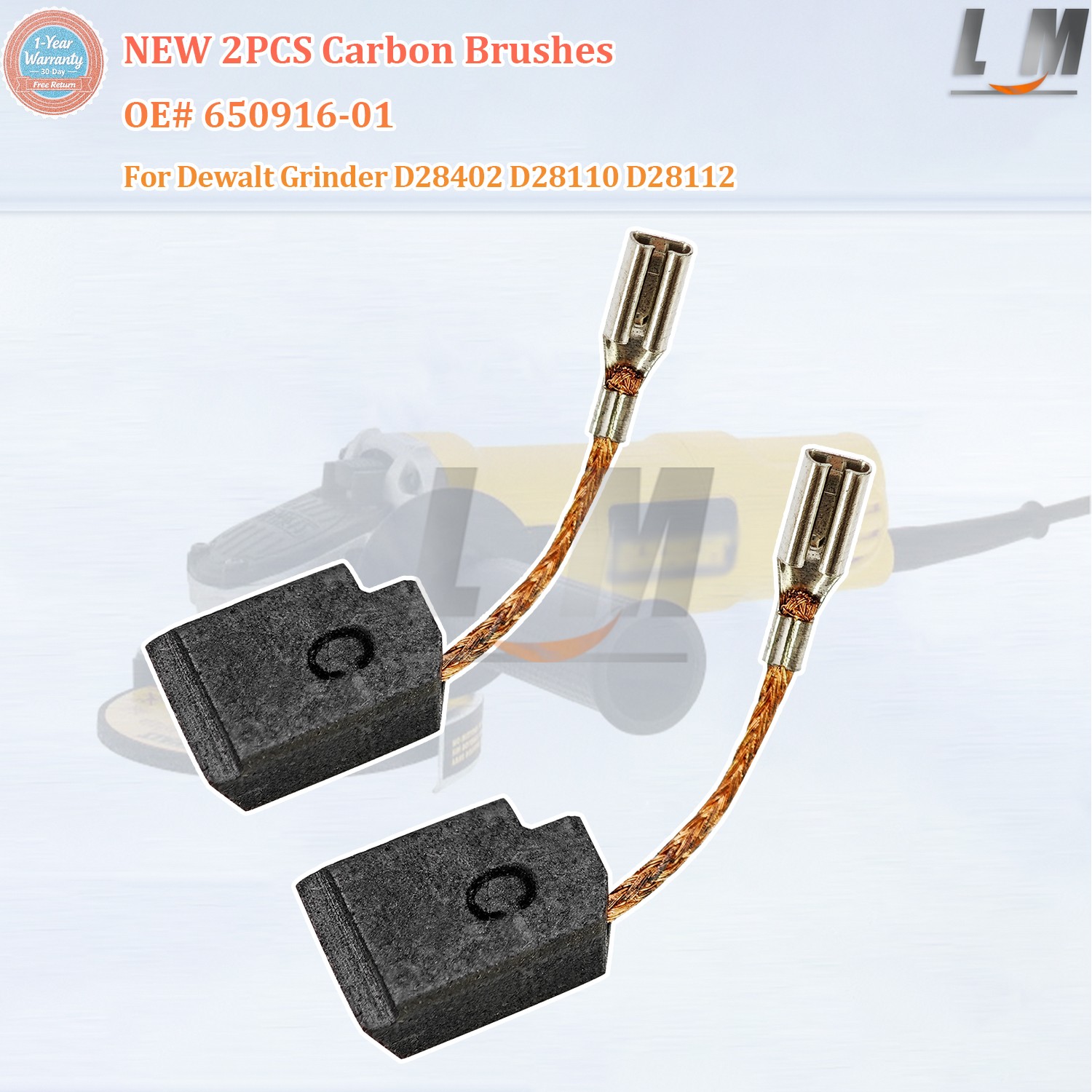 2PCS Carbon Brushes 650916-01 For Dewalt D28402 D28110 D28112 D28401 D28803 NEW