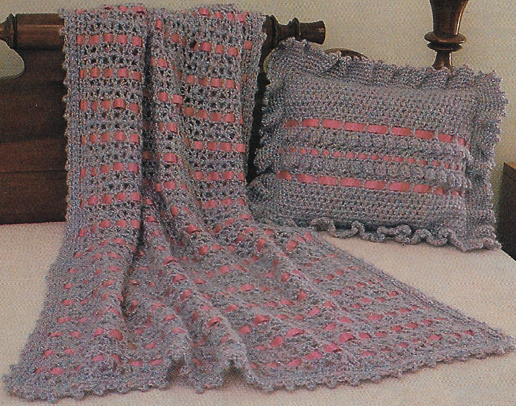 vintage, Guest Room Afghan & Pillow crochet pattern instructions