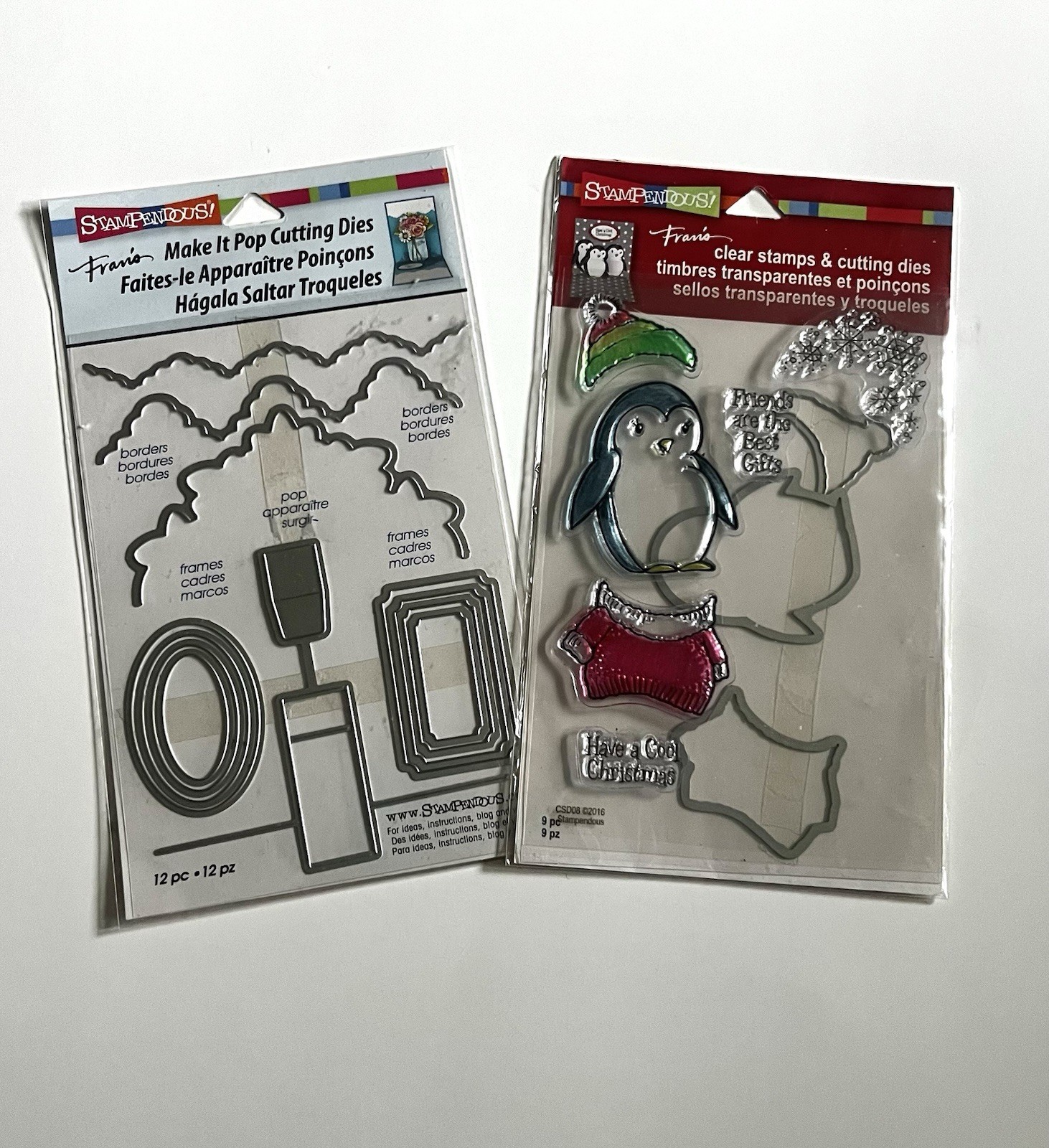 Stampendous Cutting Dies & Clear Stamps Lot – Penguin & Frames – New
