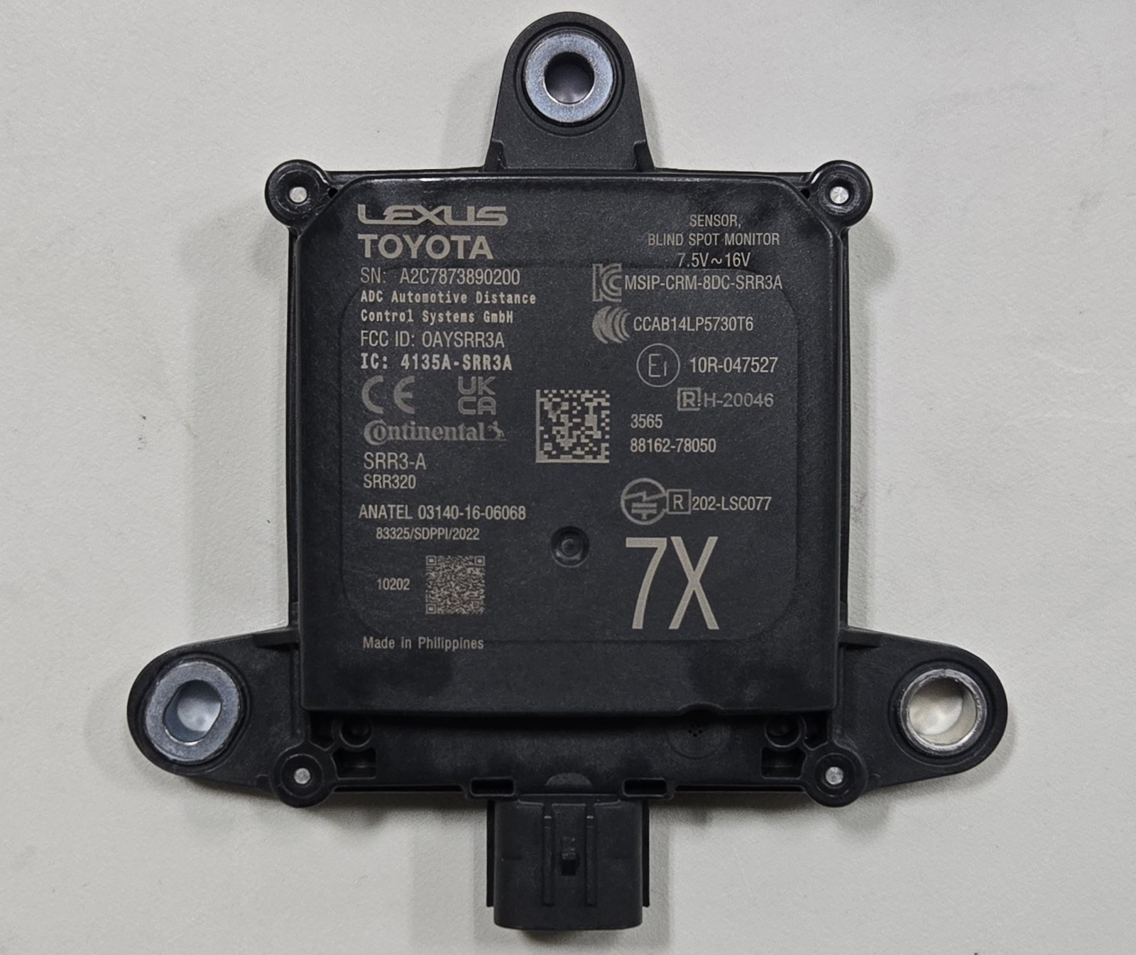 Lexus 88162-78050 SENSOR, BLIND SPOT MONITORING OEM Object Radar Sensor NX350h