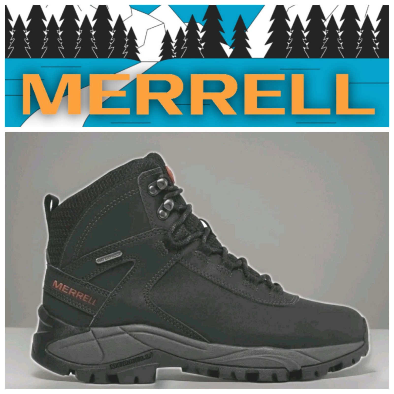 NEW Men's (CHOOSE SZ) MERRELL Vego Mid LEATHER  Waterproof Boots J311538C BLACK