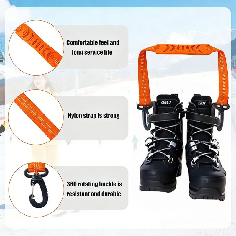 4Pieces Ski Booting Band Polyester Texture for Secure Attachments During Walks