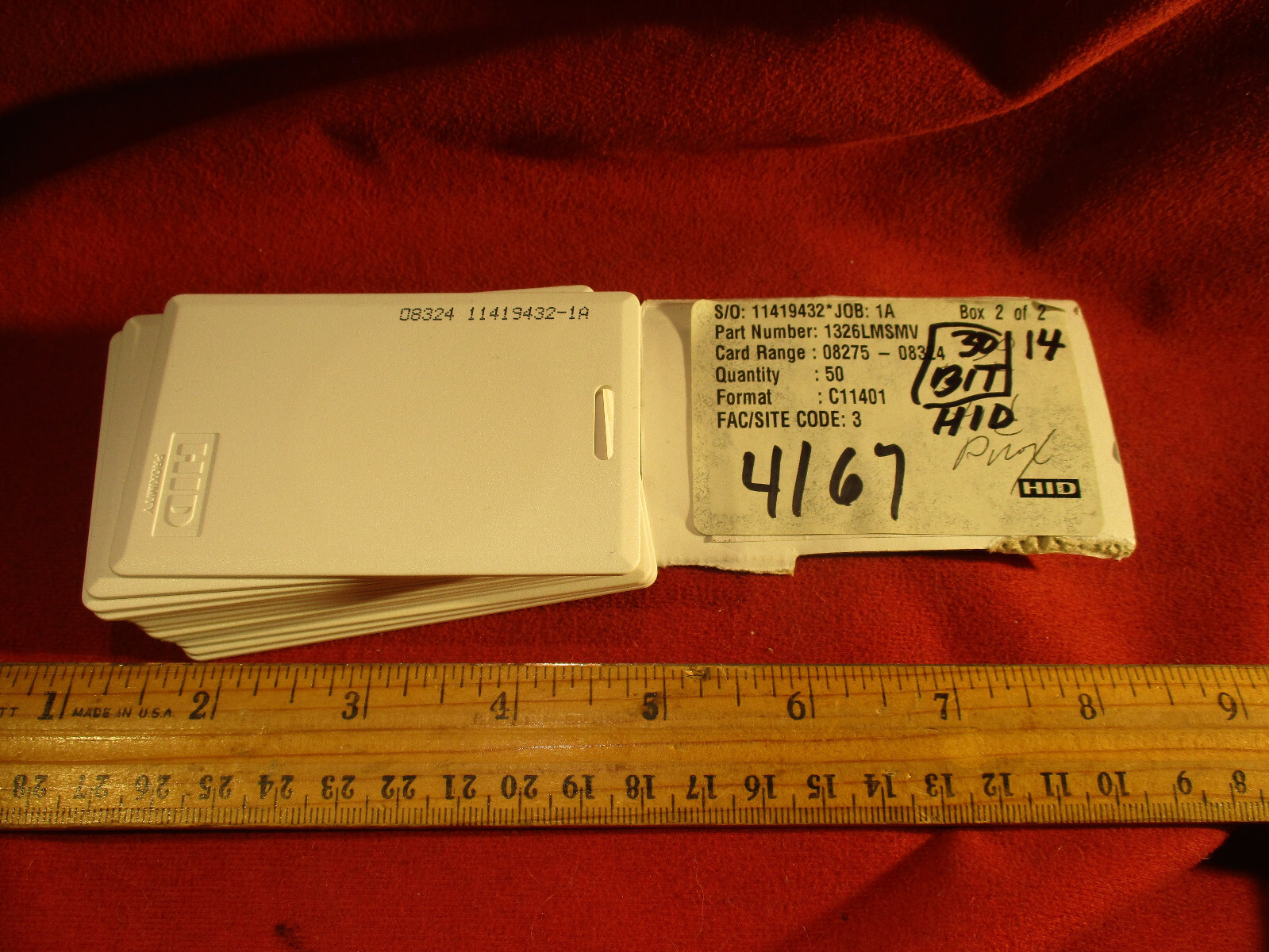 HID 1326LMSMV Proximity Card 30 bit facility code 3 quan 14