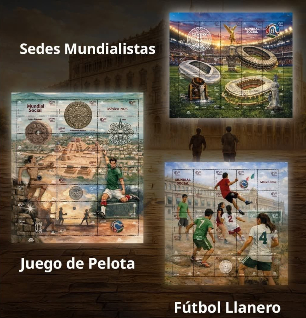 Kit conmemorativo: Mundial Social 2026  Correos de México - Estampillas + Álbum