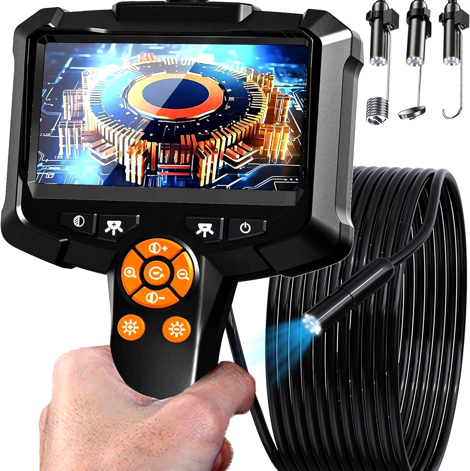 Daxiongmao Endoscope Camera with Light, 1080P HD Borescope with 8 Adjustable Lig