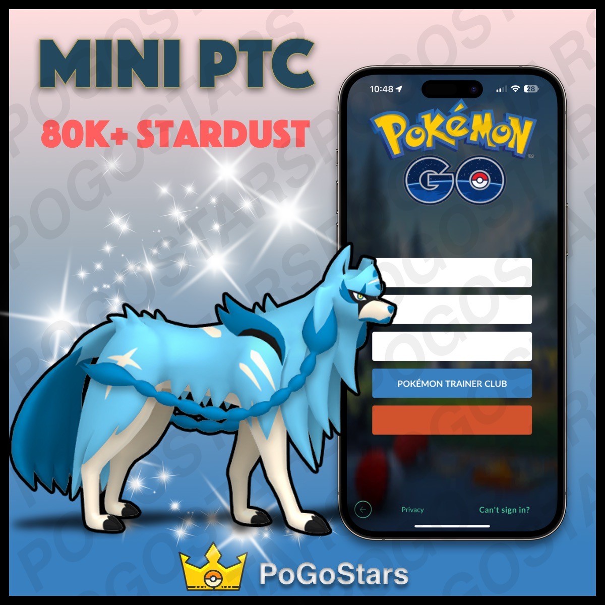 Pokémon PTC Go - Shiny Zacian - 80K Stardust✨Read Description✨