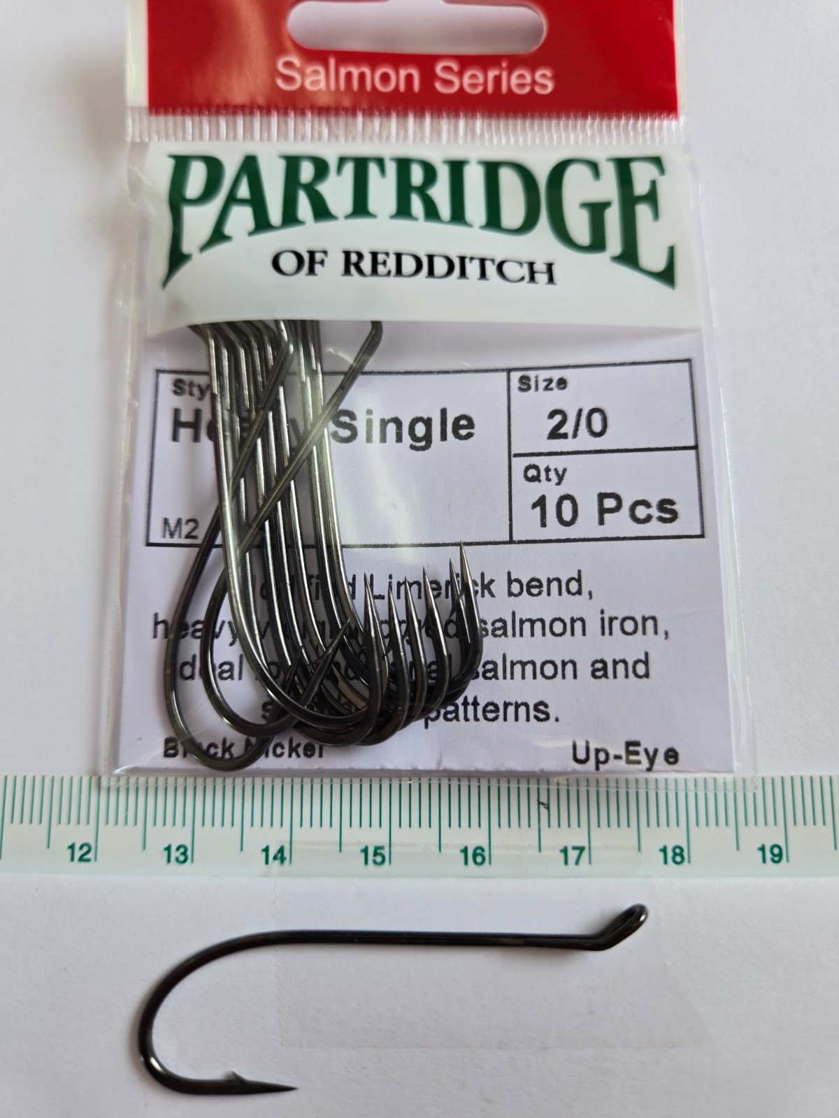Partridge Salmon  " Heavy Single " M2  size2/0 Black Nickel , Up-Eye