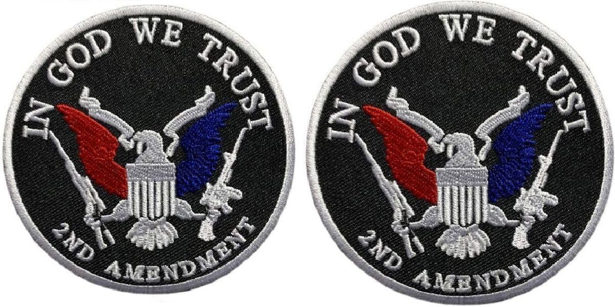 IN GOD WE TRUST 2nd AMENDMENT 2A EAGLE GUNS PATCH  |2PC - IRON ON OR SEW ON