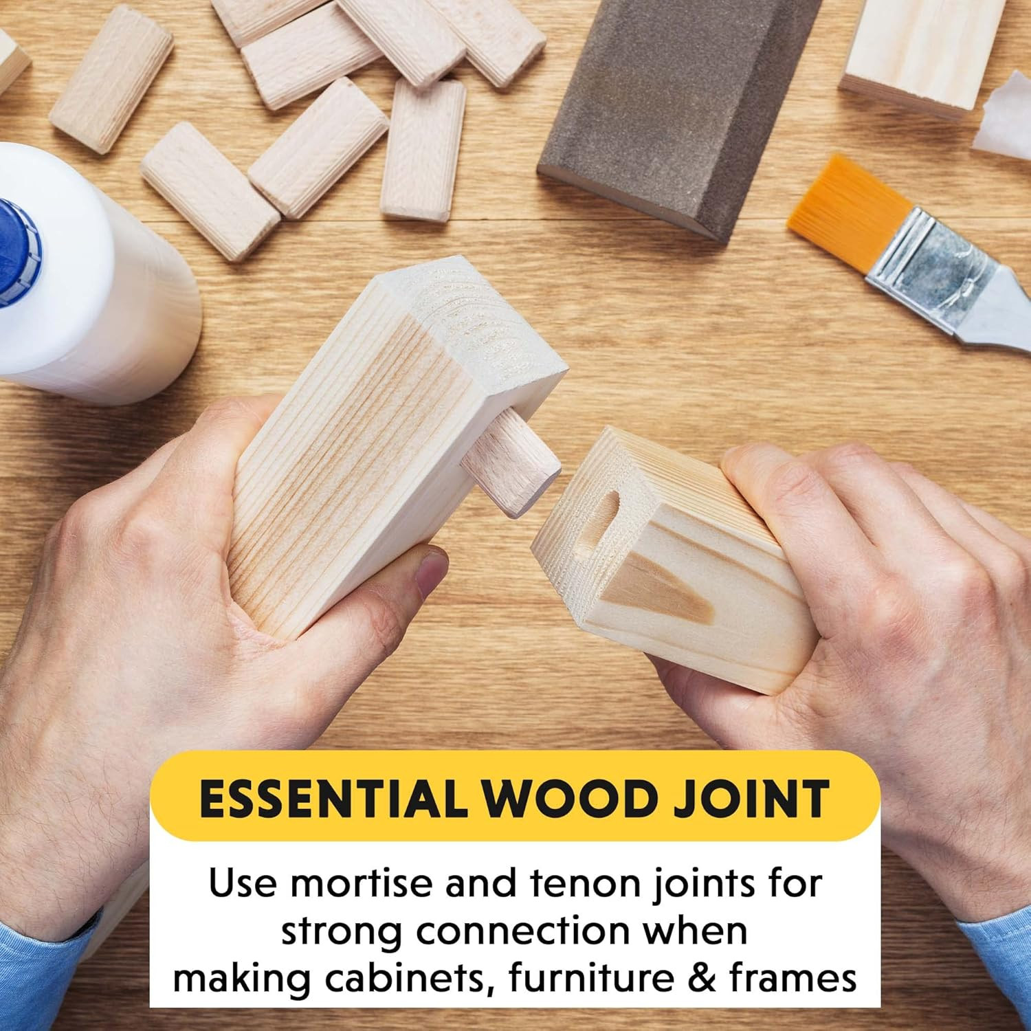 Mortise and Tenon Jig - Drill Template Set with Hollow Chisel Bit Attachment