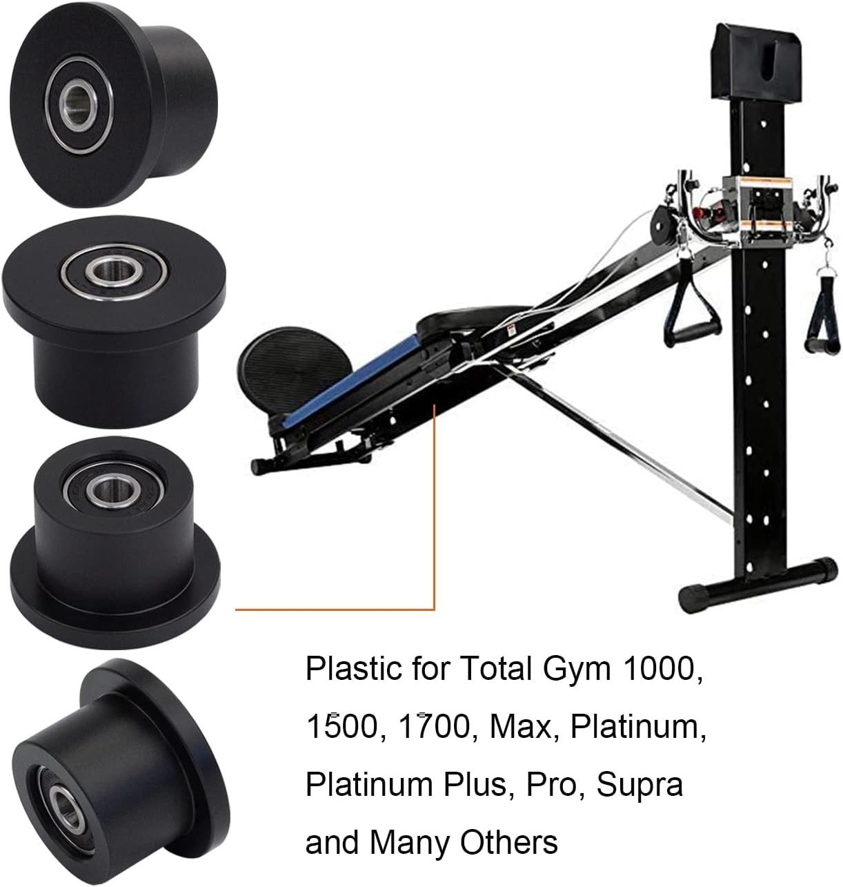 FRECCU 4 Pack Total Gym Wheels Rollers for 1000-1900 Models