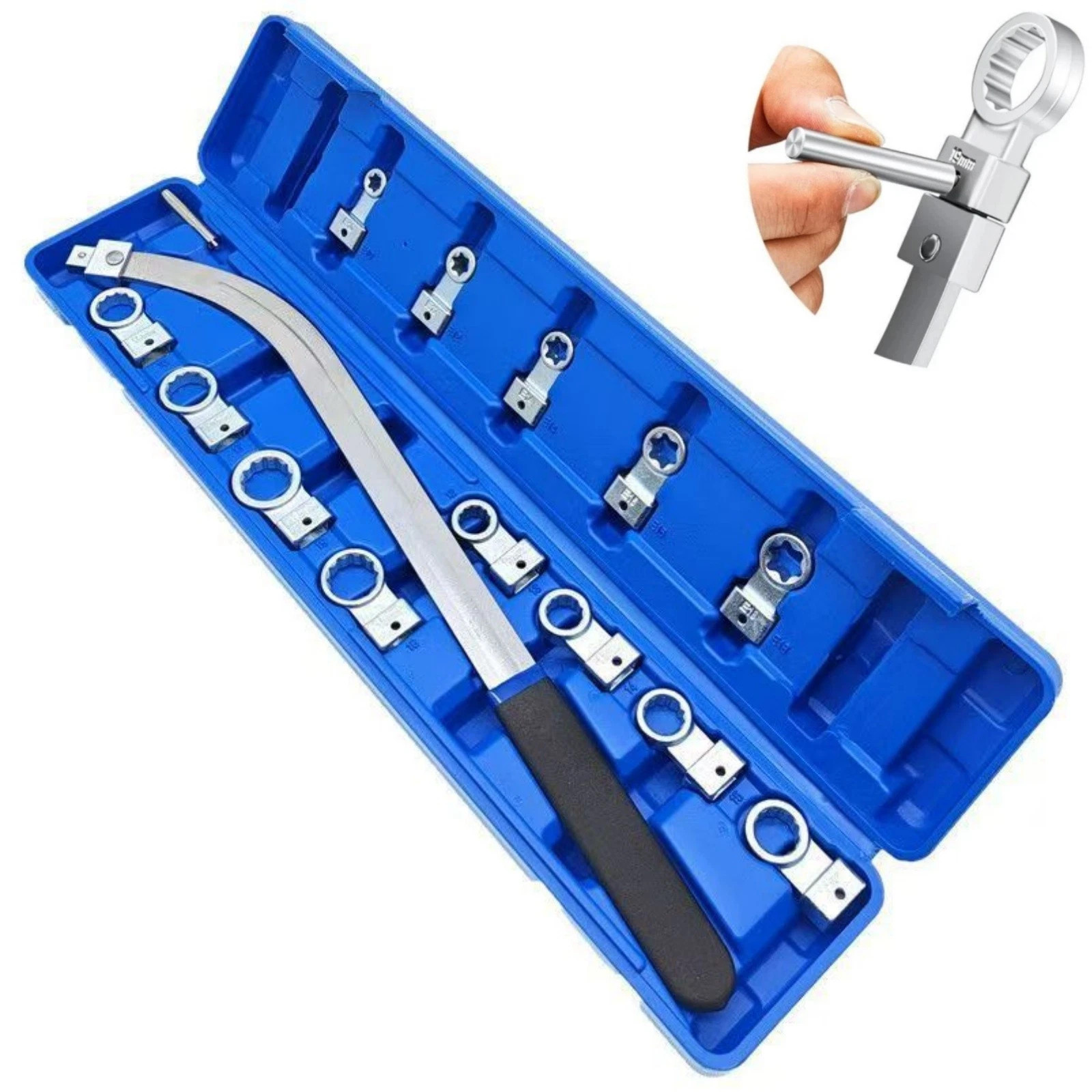 15PCS Universal Auxiliary Idler Belt Tensioner Pulley Removal Tools Kit 12-19mm