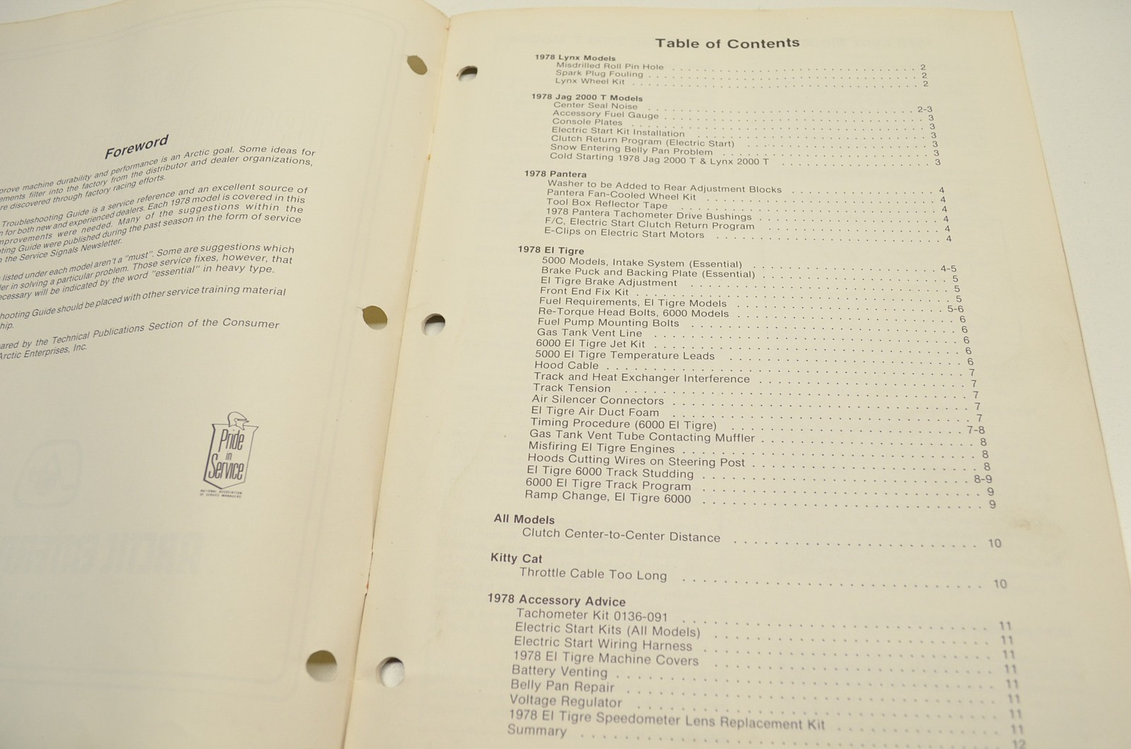 OEM Arctic Cat 0153-179 1978 Troubleshooting Guide