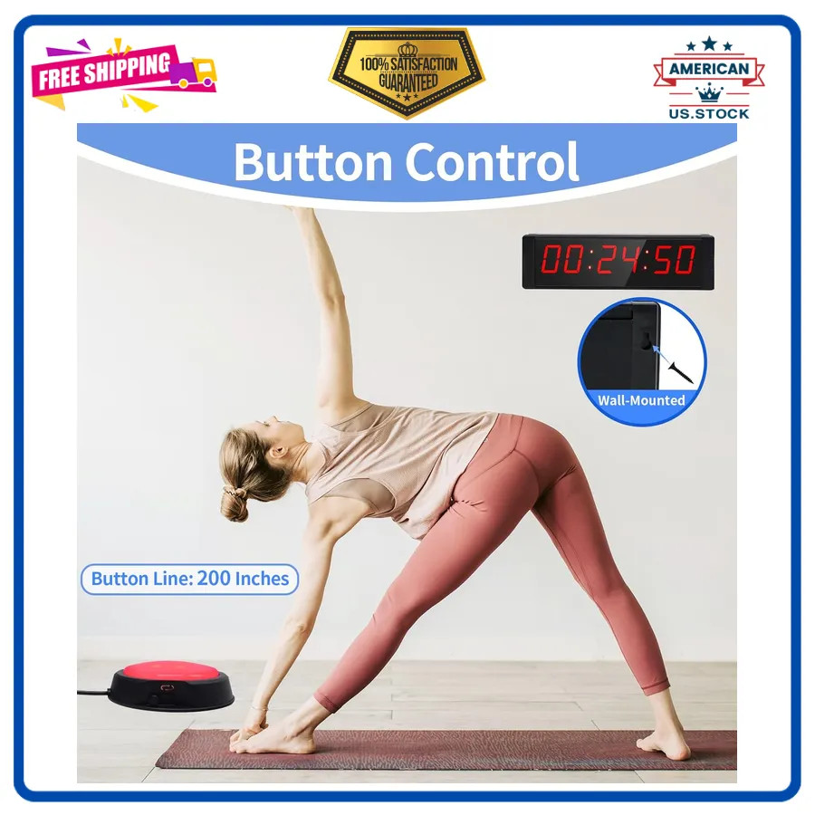 LED Digital Gym Timer with Remote Control Large Interval Countdown Clock Buzzer