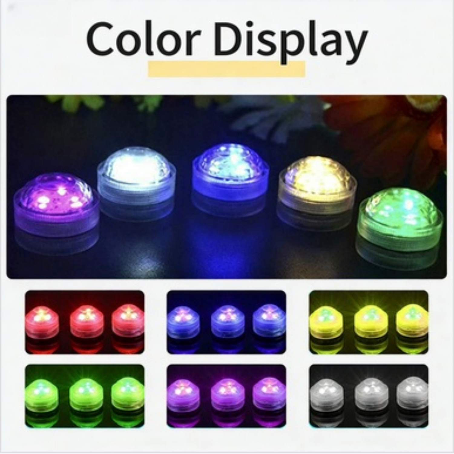 IP68 Waterproof LED Submersible Lights, 13 Colors Dimmable with Remote Control