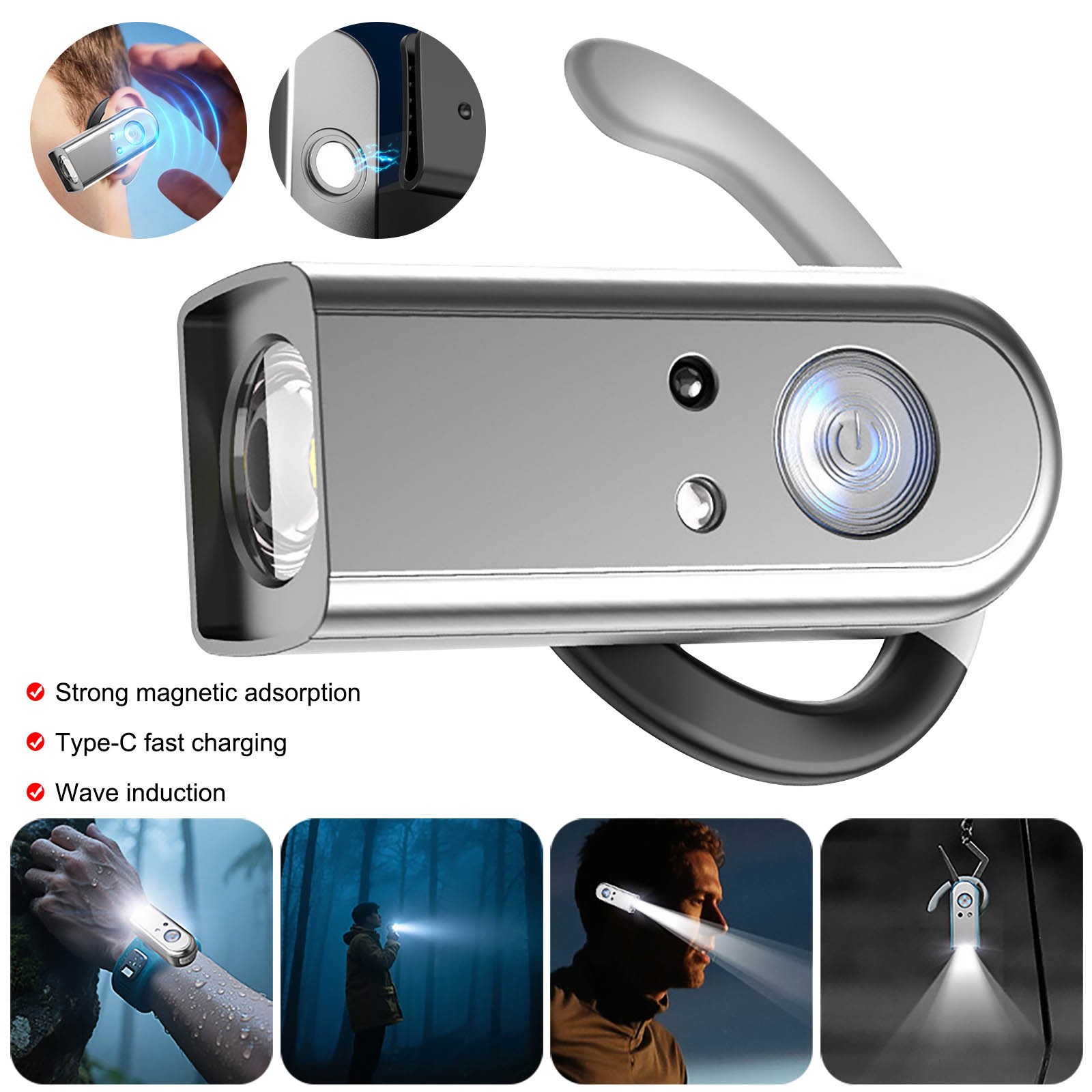 Outdoor Camping New Headlamp Bright Ear Strap Waterproof Camping Headlight