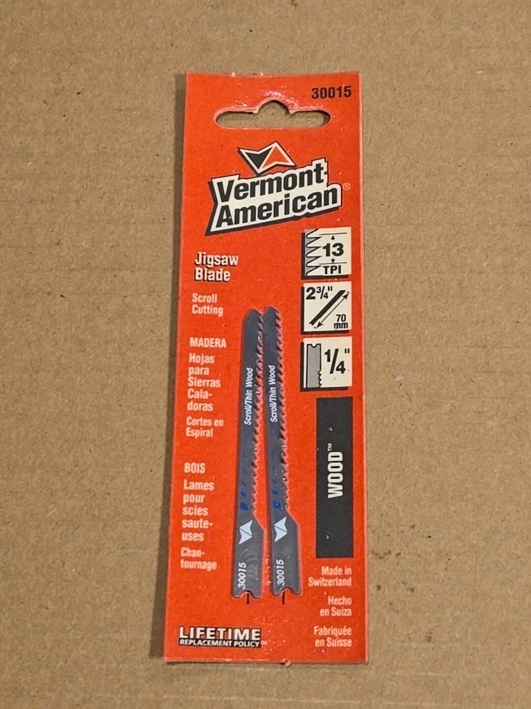 Vermont American 30015 2-3/4" 13 Tpi Carbon U-Shank  Wood Cutting Jig S,No 30015