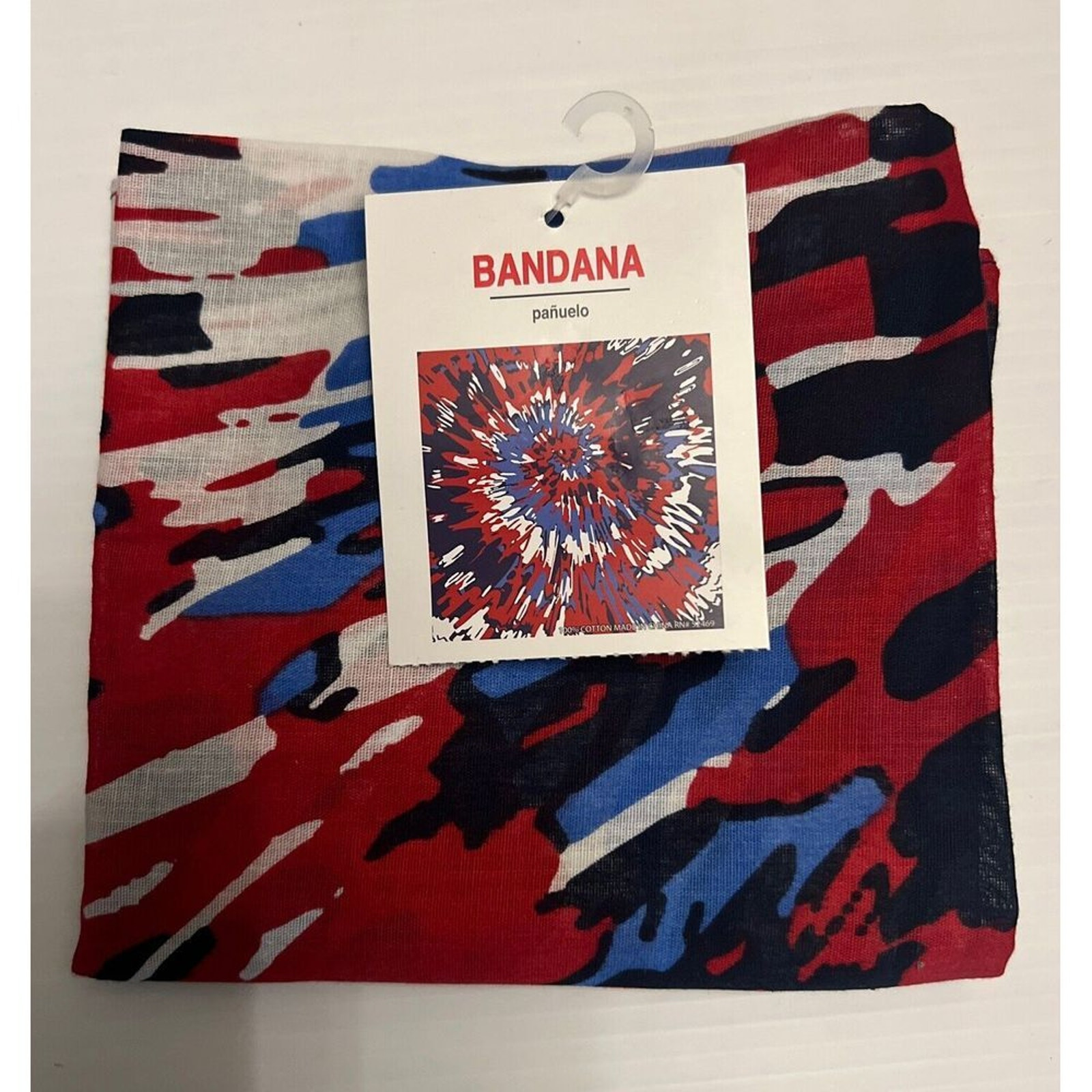 Classic Tye Dye Bandana - Red White Blue 100% Bandanas