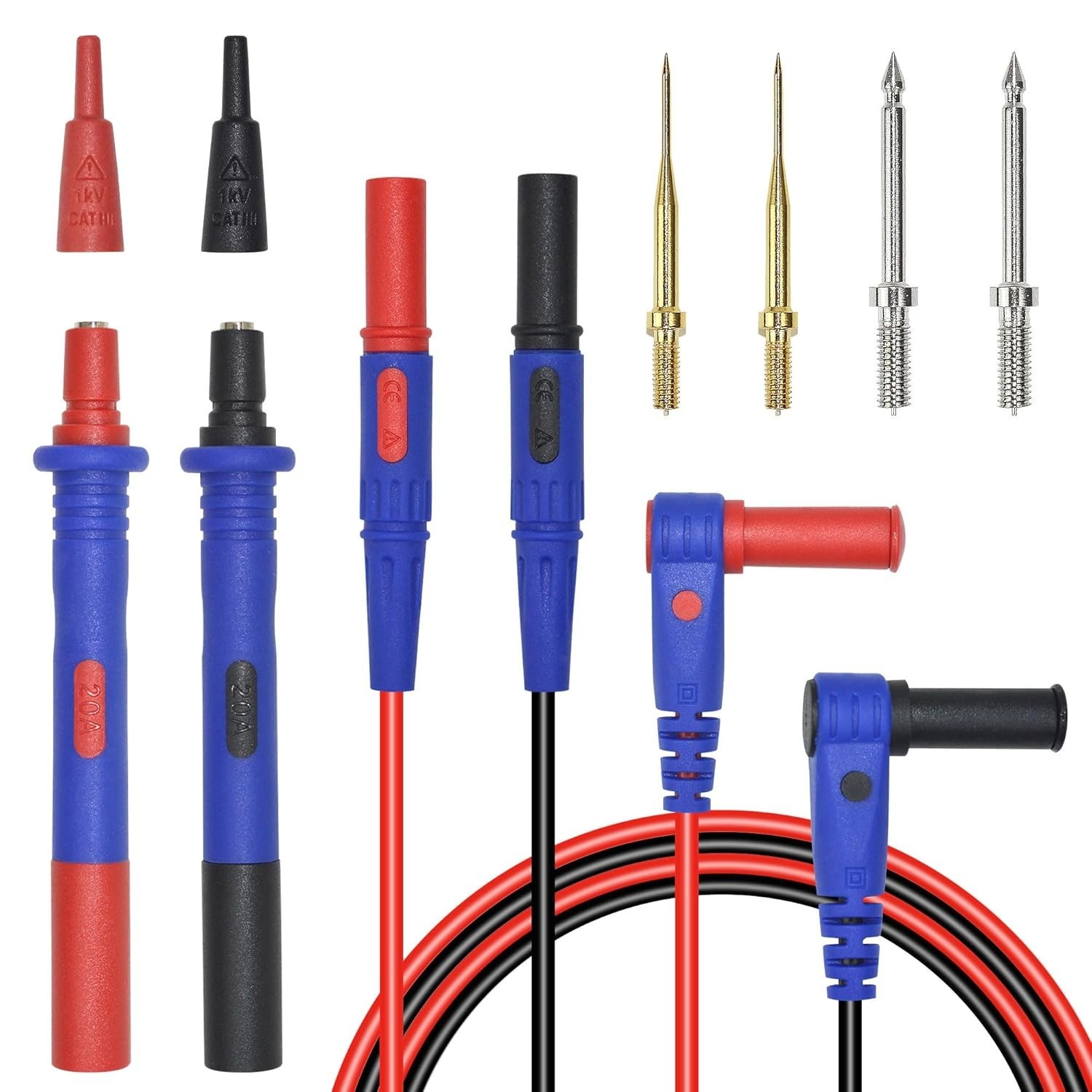 ZIBOO KIT-17 Multimeter Test Leads Kit, Professional and Super Soft Silicone...