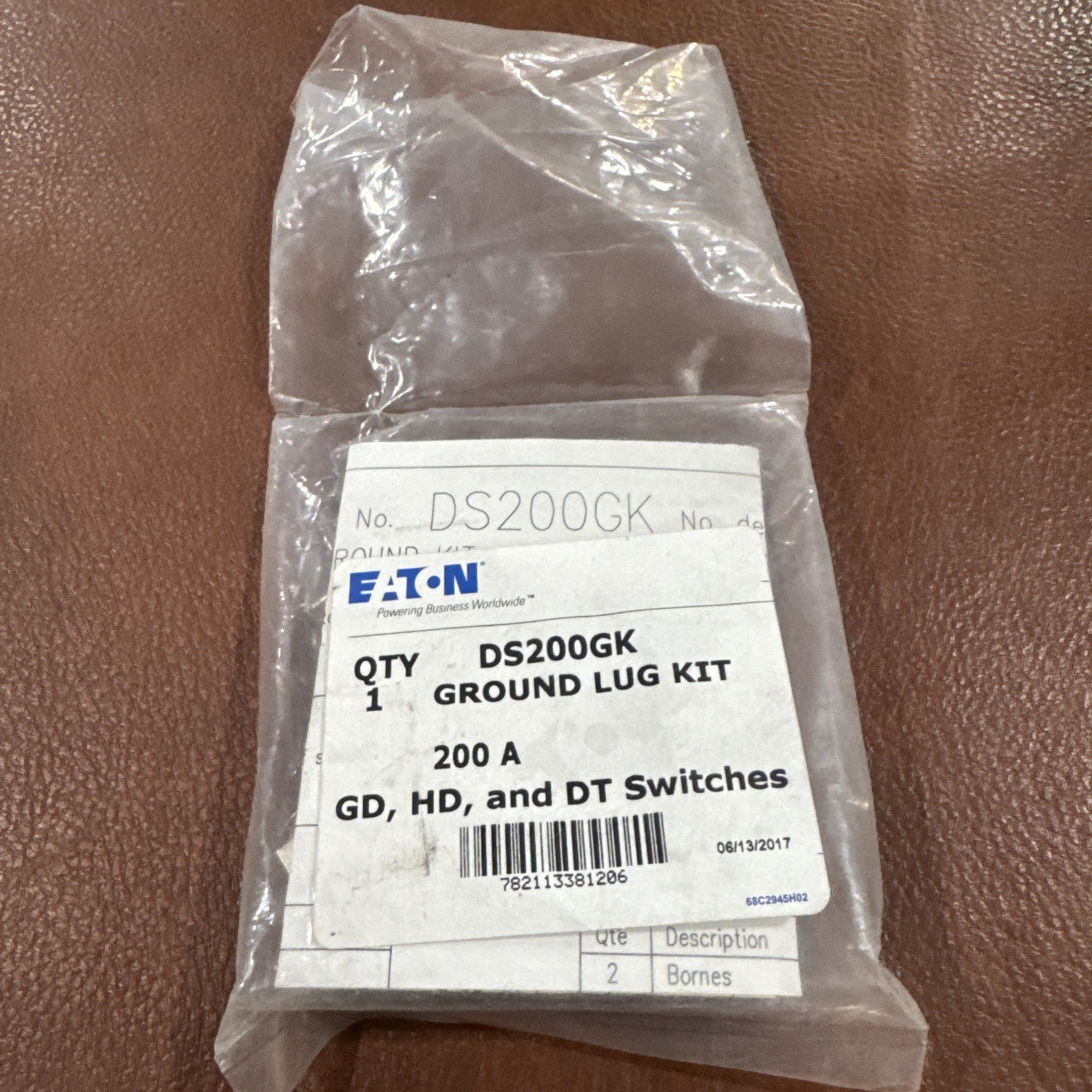 NEW Eaton Cutler Hammer DS200GK Ground Lug Kit 200 Amp for GD, HD, DT Switches