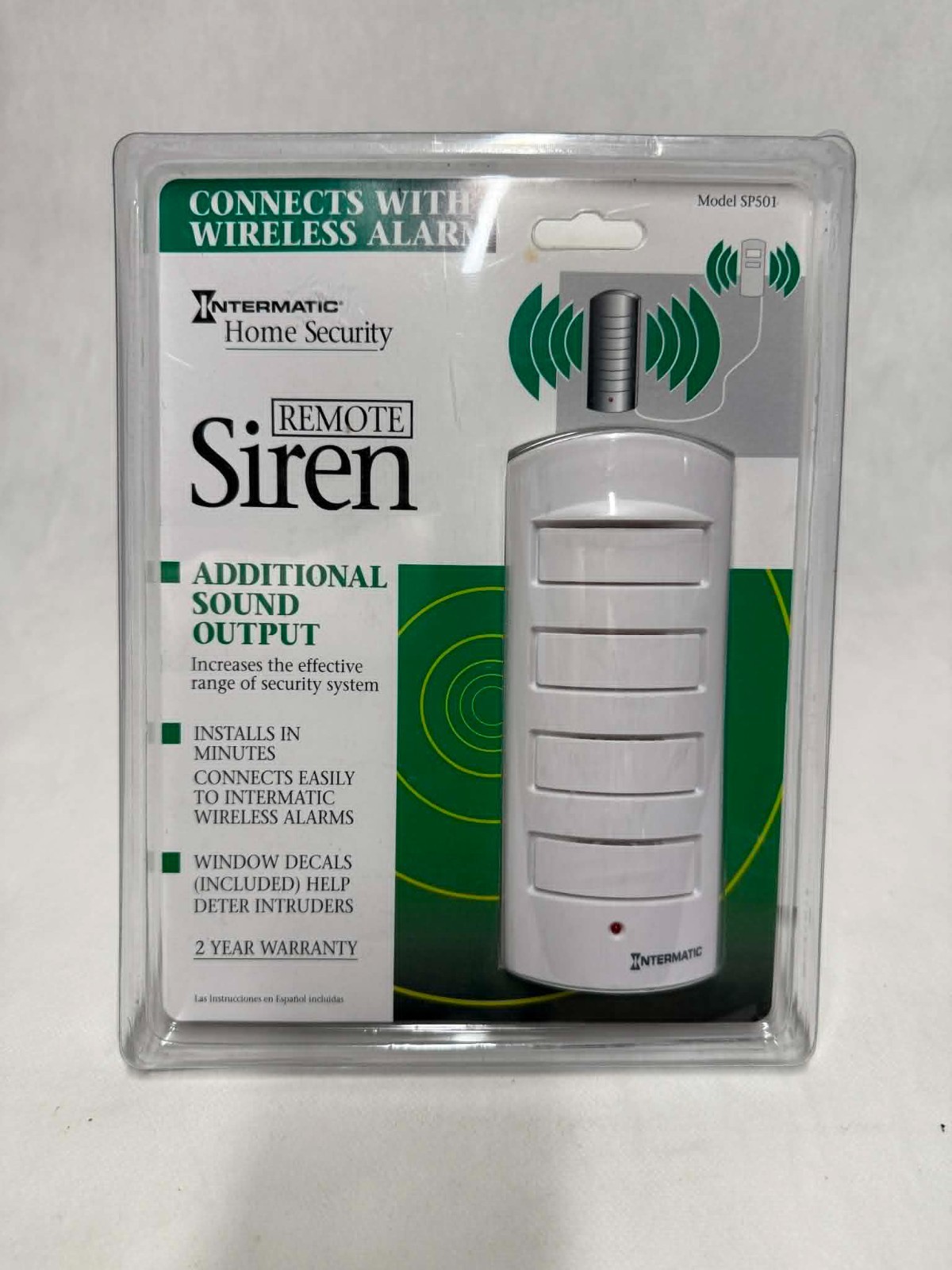Intermatic Home Security Remote Siren 130dB for Wireless Alarms
