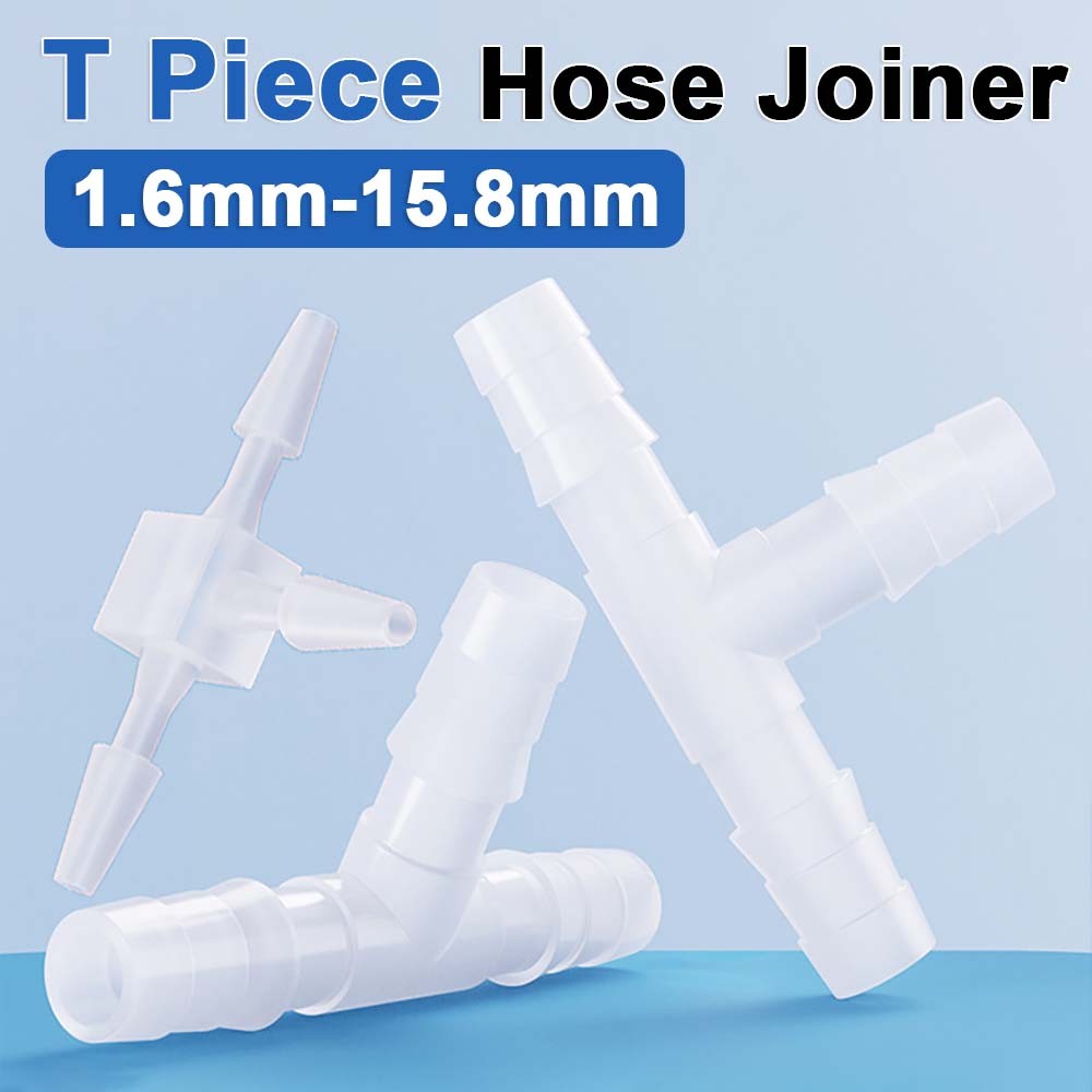 T Piece Pipe Hose Connector Plastic Barbed Joiner Tubing Splitter Fittings 3 Way