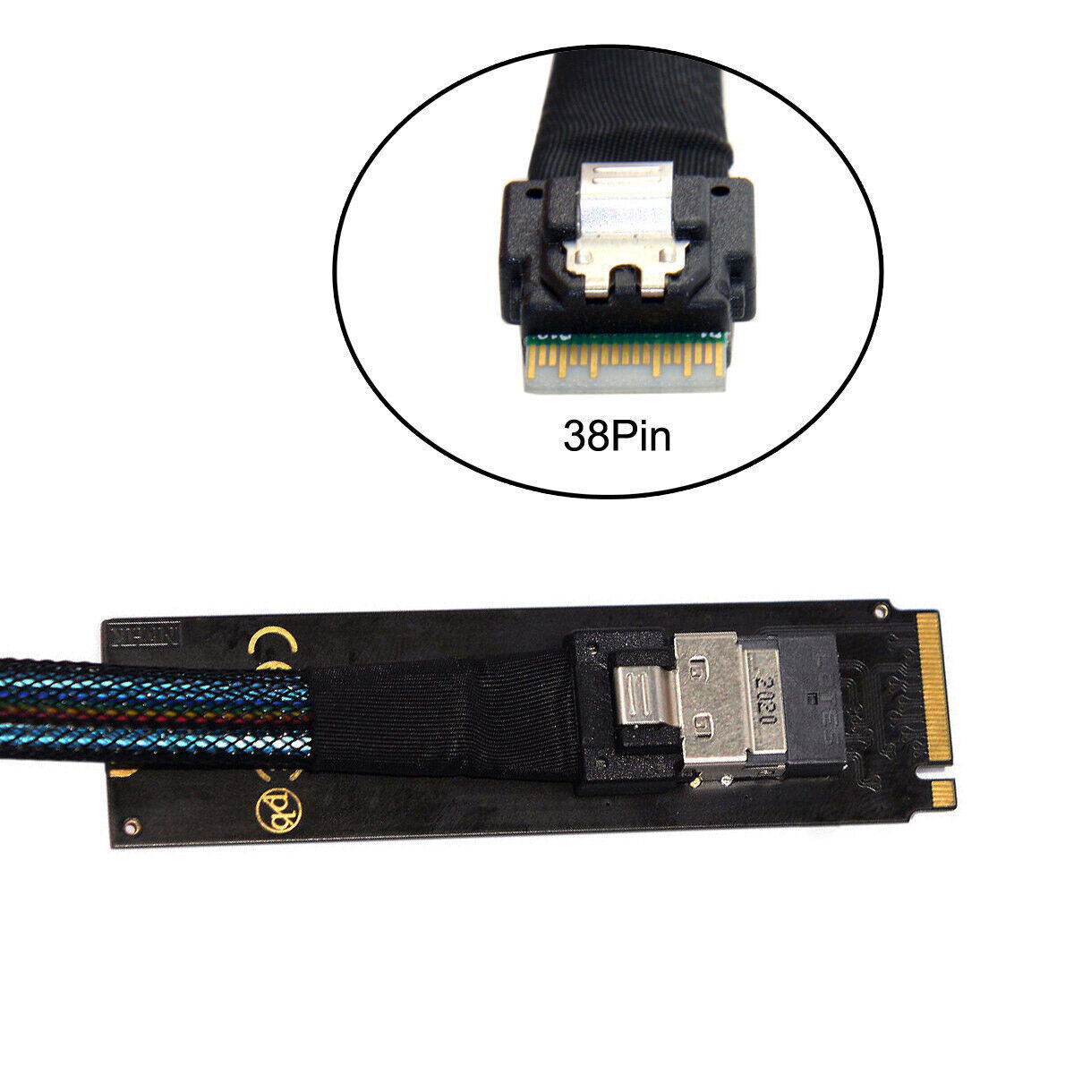 NFHK NGFF M-Key NVME to SFF-8654 Card Adapter and U.2 SFF-8639 PCIe SSD Cable