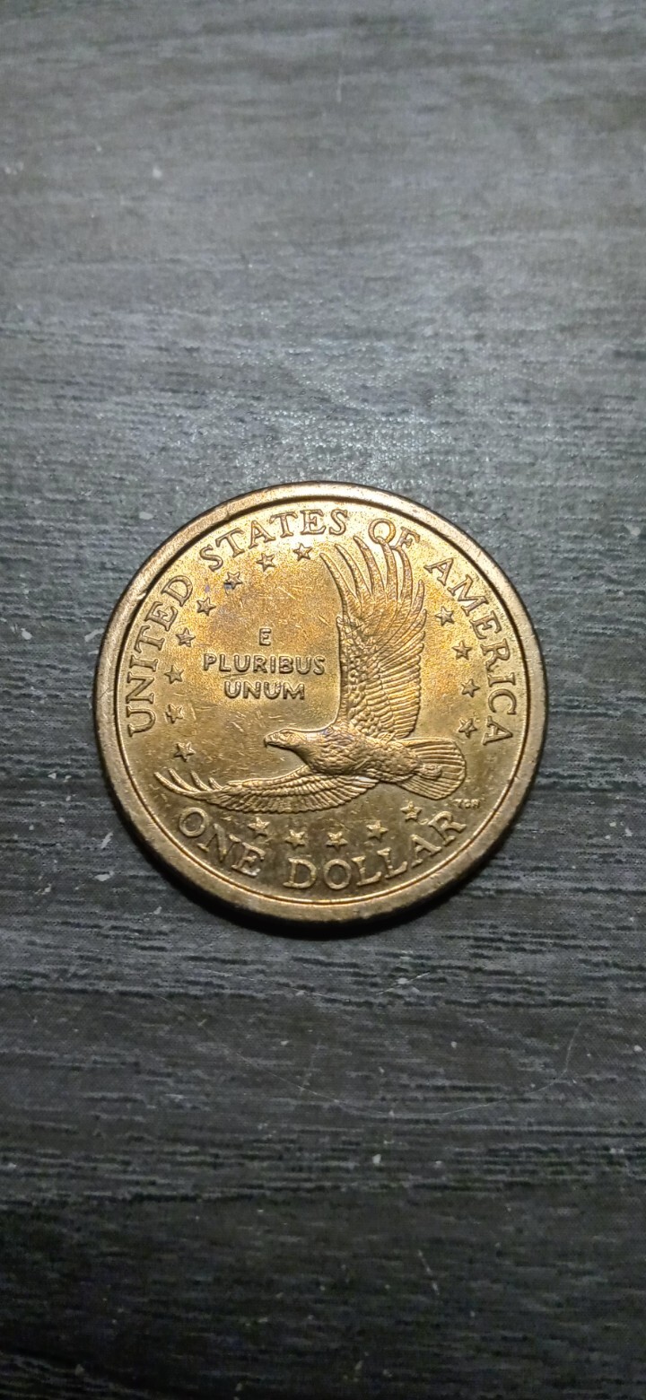 2000-P Sacagawea Dollar "Wounded Eagle" Error Coin. "Nice Toning Obverse"