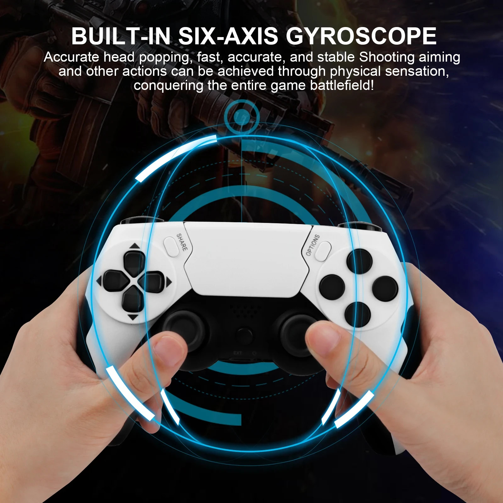 Wireless Controller Compatible with PS4 PS3 PC Bluetooth Gamepad Dual Vibration#