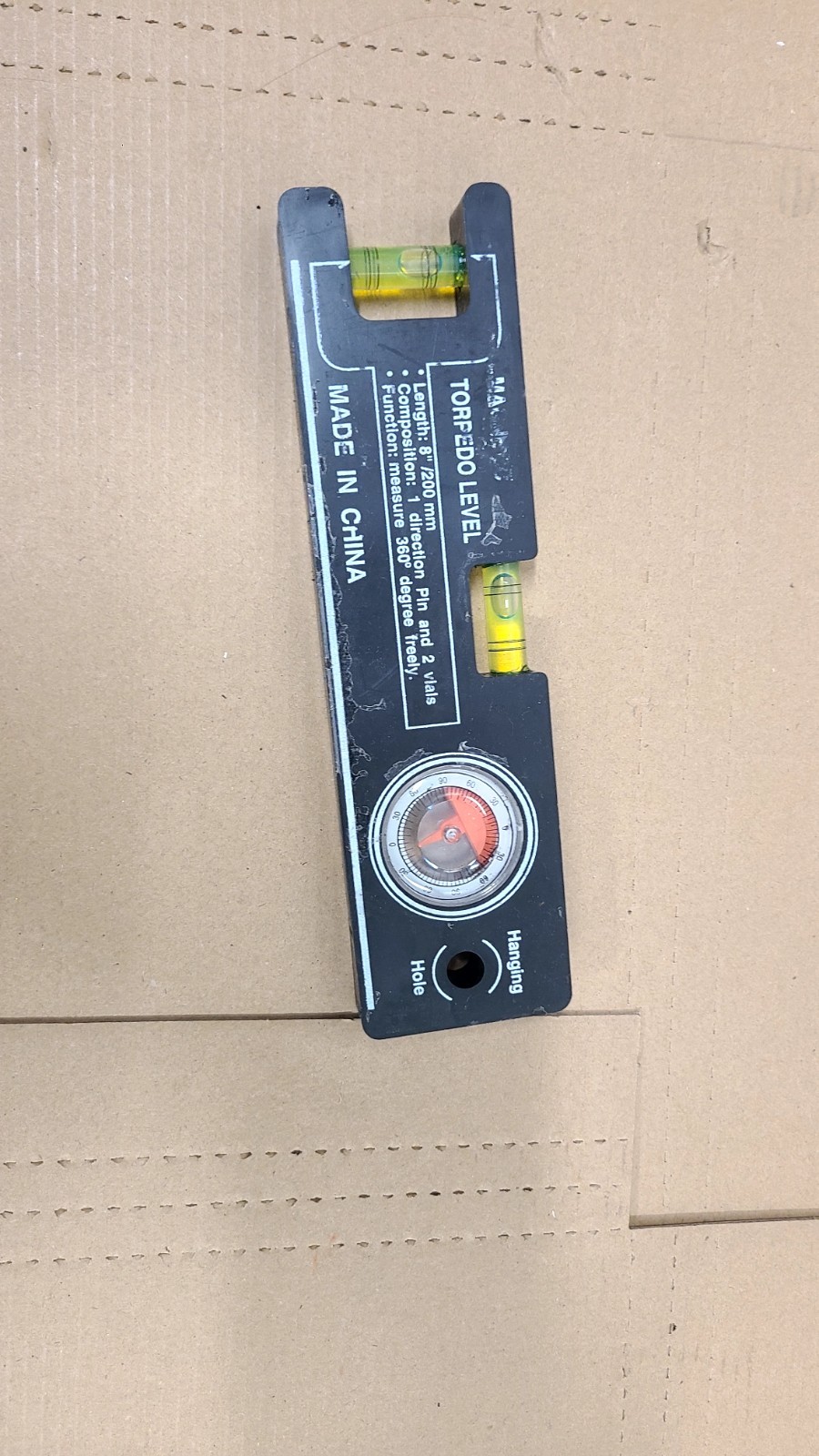 MAGNETIC TORPEDO LEVEL 8 “ WITH DEGREE GAUGE & 2 VIALS