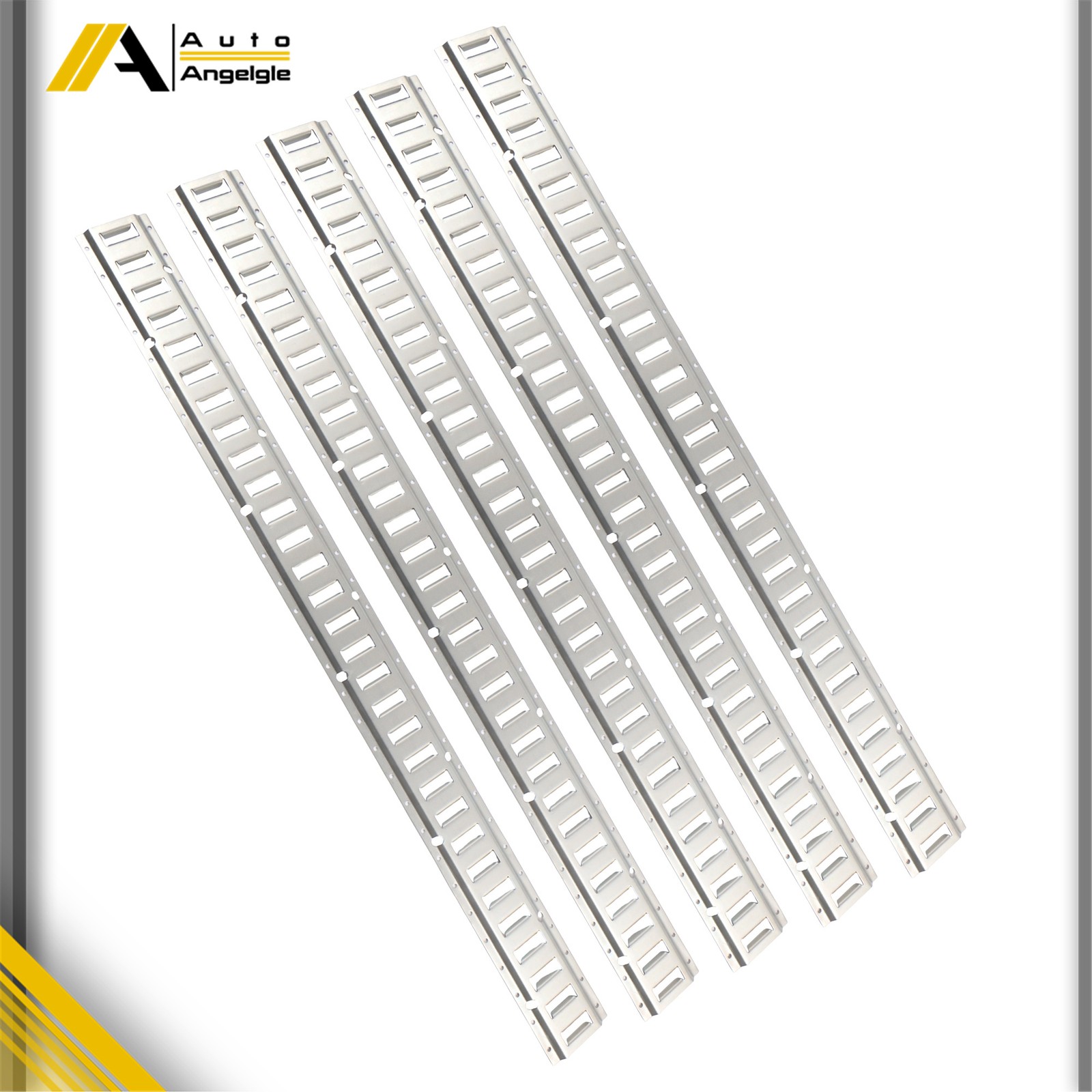 Silver 5 Pack 5' E Track Tie Down Rail Kit Fit For RV Trailer Camper Truck